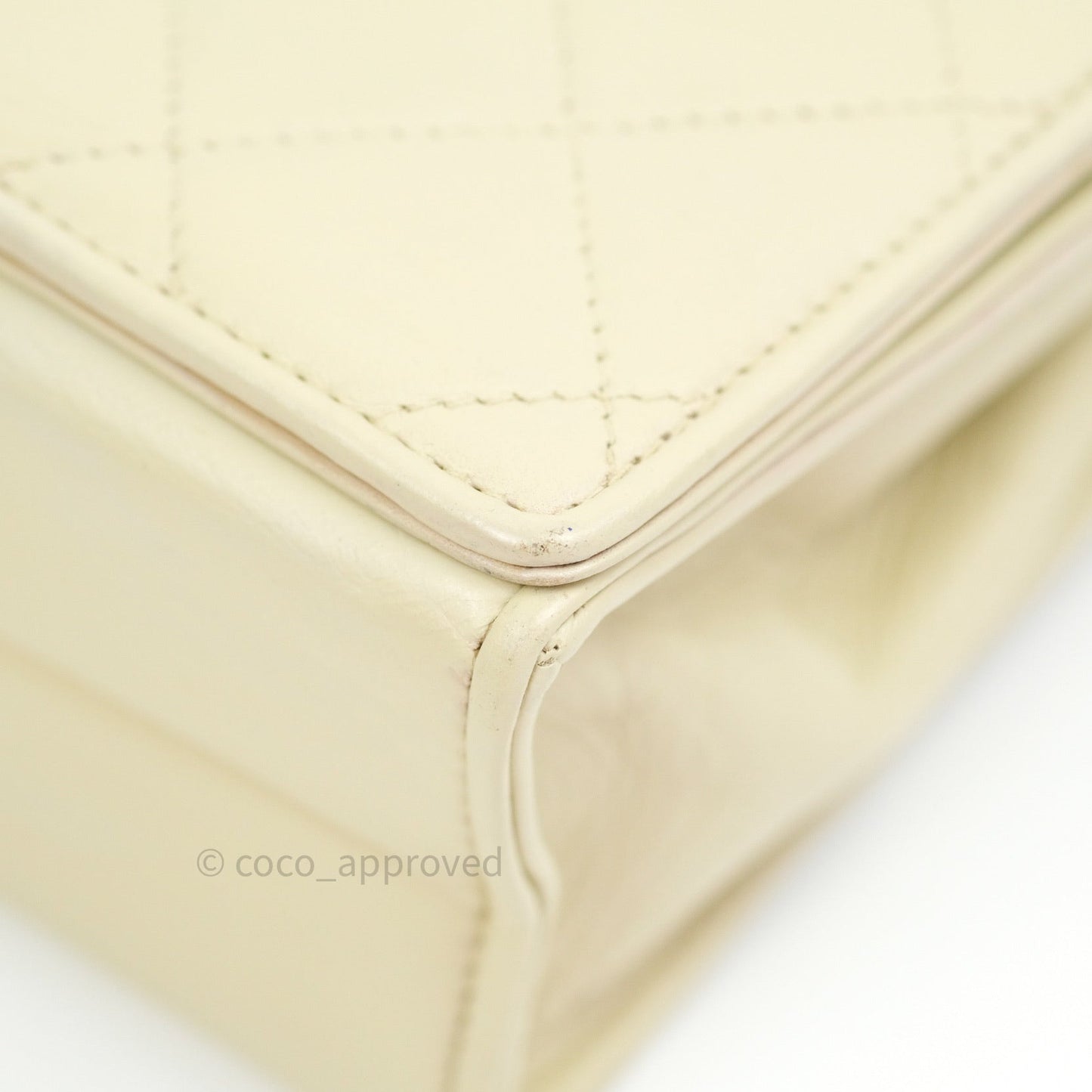 Chanel Vintage Flap Small in Cream Lambskin 24K Gold Hardware