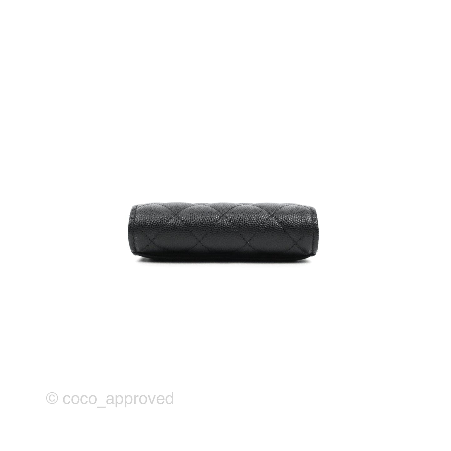 Chanel Quilted Classic 4 Key Holder Wallet Black Caviar Silver Hardware