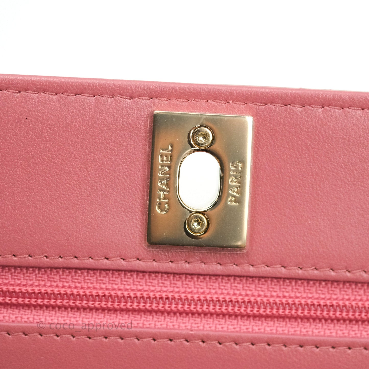 Chanel Trendy CC WOC Wallet on Chain Chevron Pink Lambskin Gold Hardware