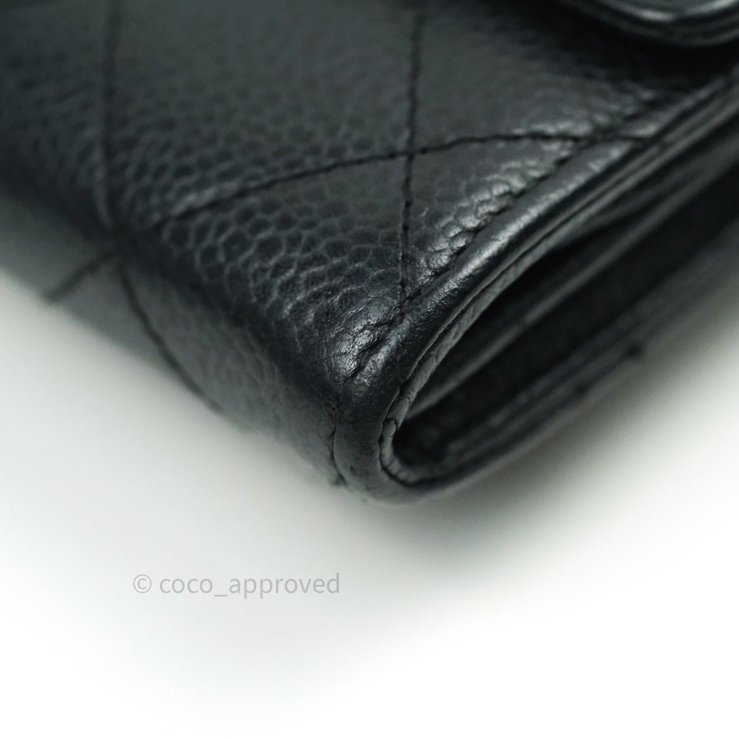 Chanel Long Wallet Black Caviar Gold Hardware