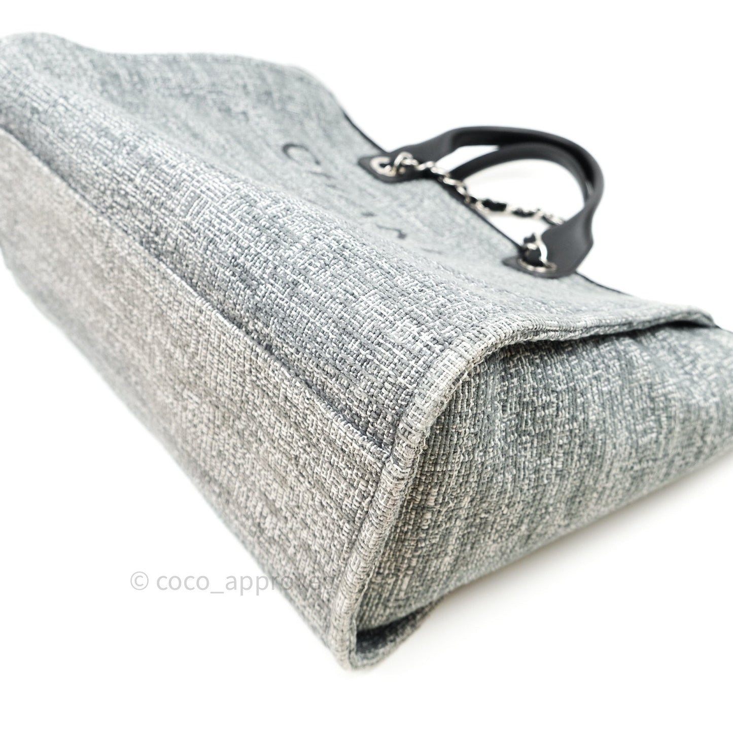 Chanel Large Deauville Charcoal Grey Canvas