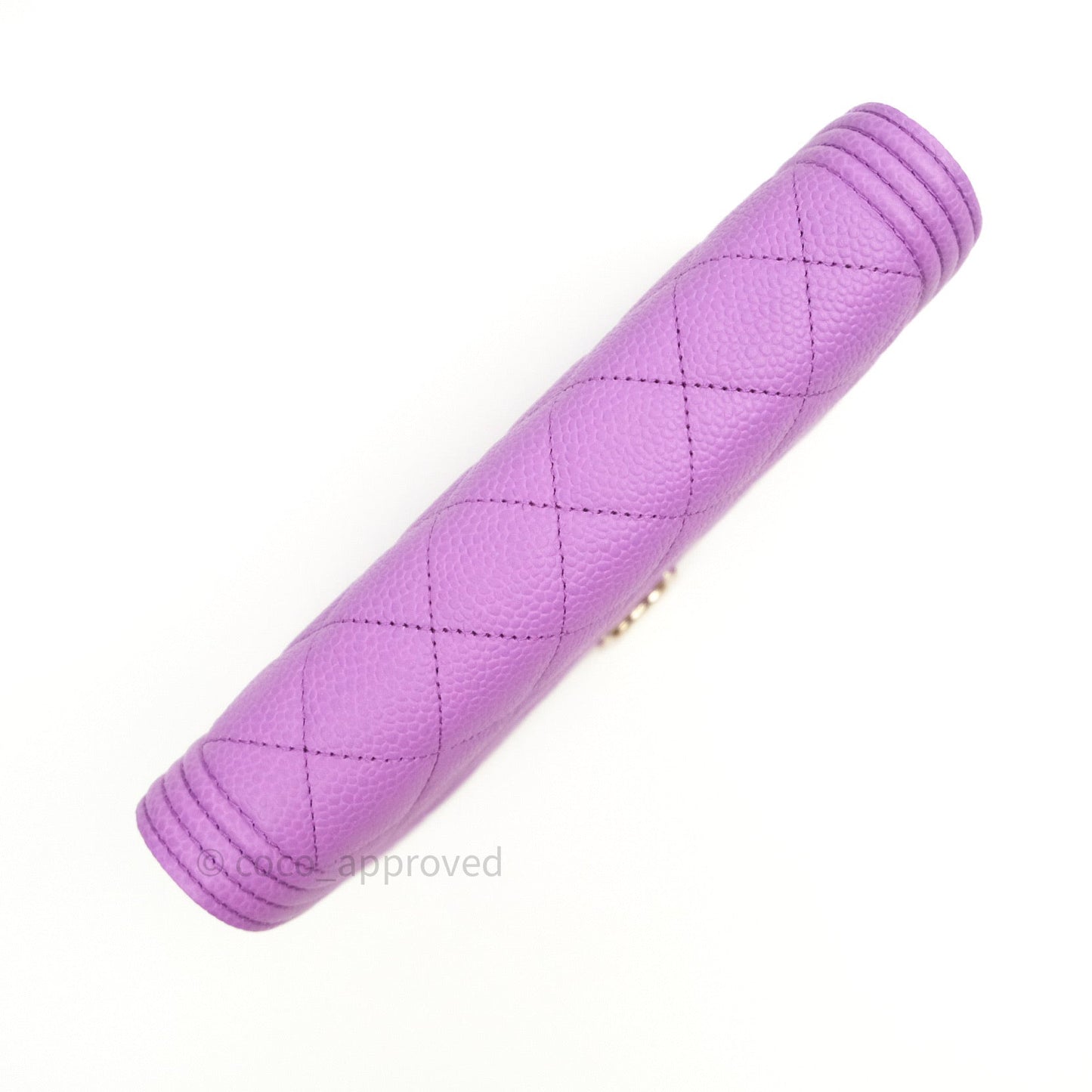 Chanel Quilted Boy Wallet on Chain WOC Purple Caviar Gold Hardware