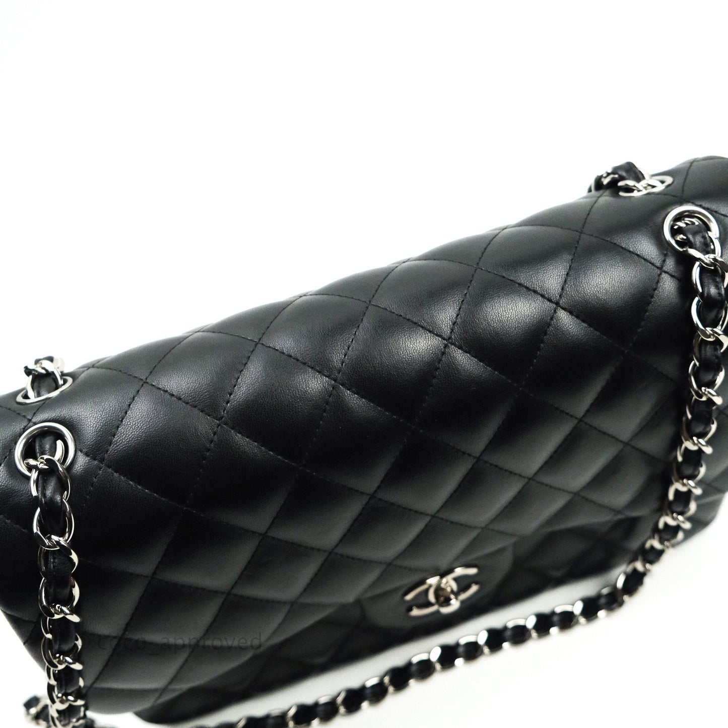 Chanel Classic Jumbo Double Flap Black Lambskin Silver Hardware⁣⁣