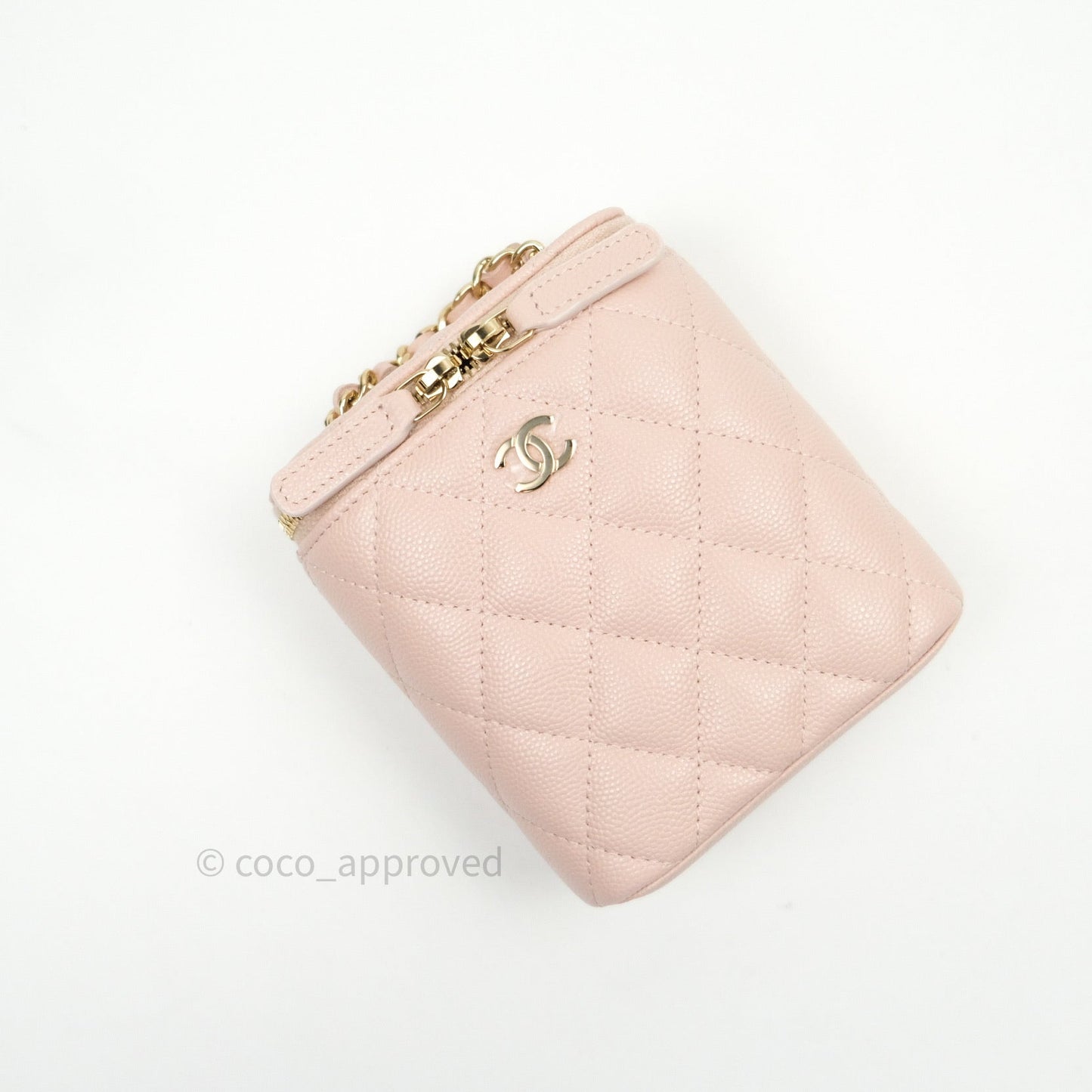 Chanel Classic Mini Vanity With Chain Pink Caviar Gold Hardware