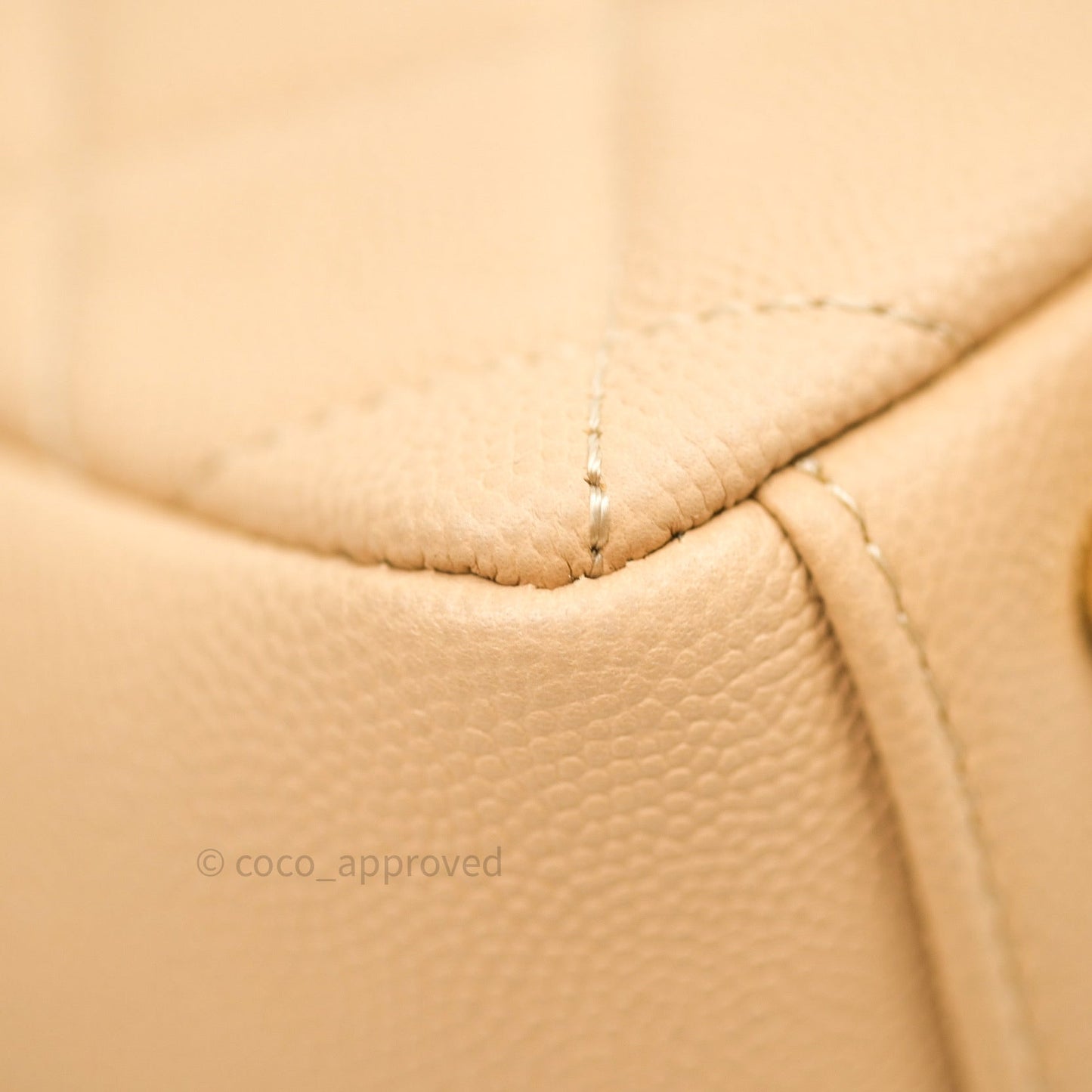 Chanel Quilted Small Business Affinity Flap Beige Caviar Light Gold Hardware
