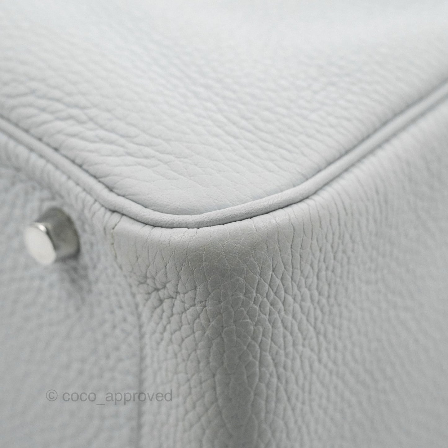 Hermès Lindy 30 Bleu Pale Clemence Palladium Hardware