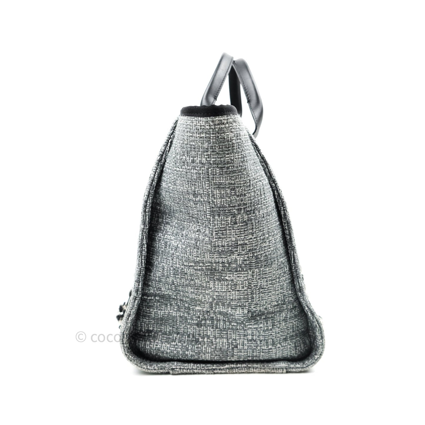 Chanel Large Deauville Charcoal Grey Canvas