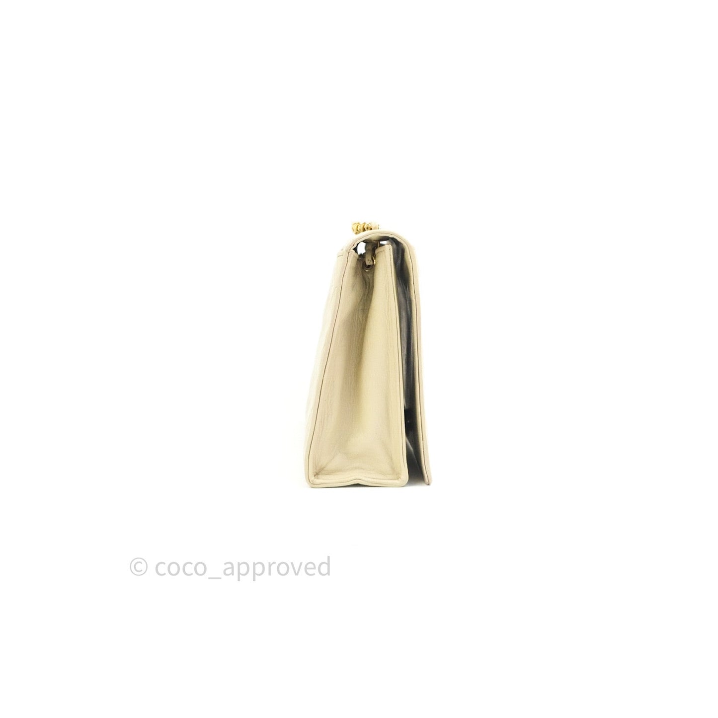 Chanel Vintage Flap Small in Cream Lambskin 24K Gold Hardware