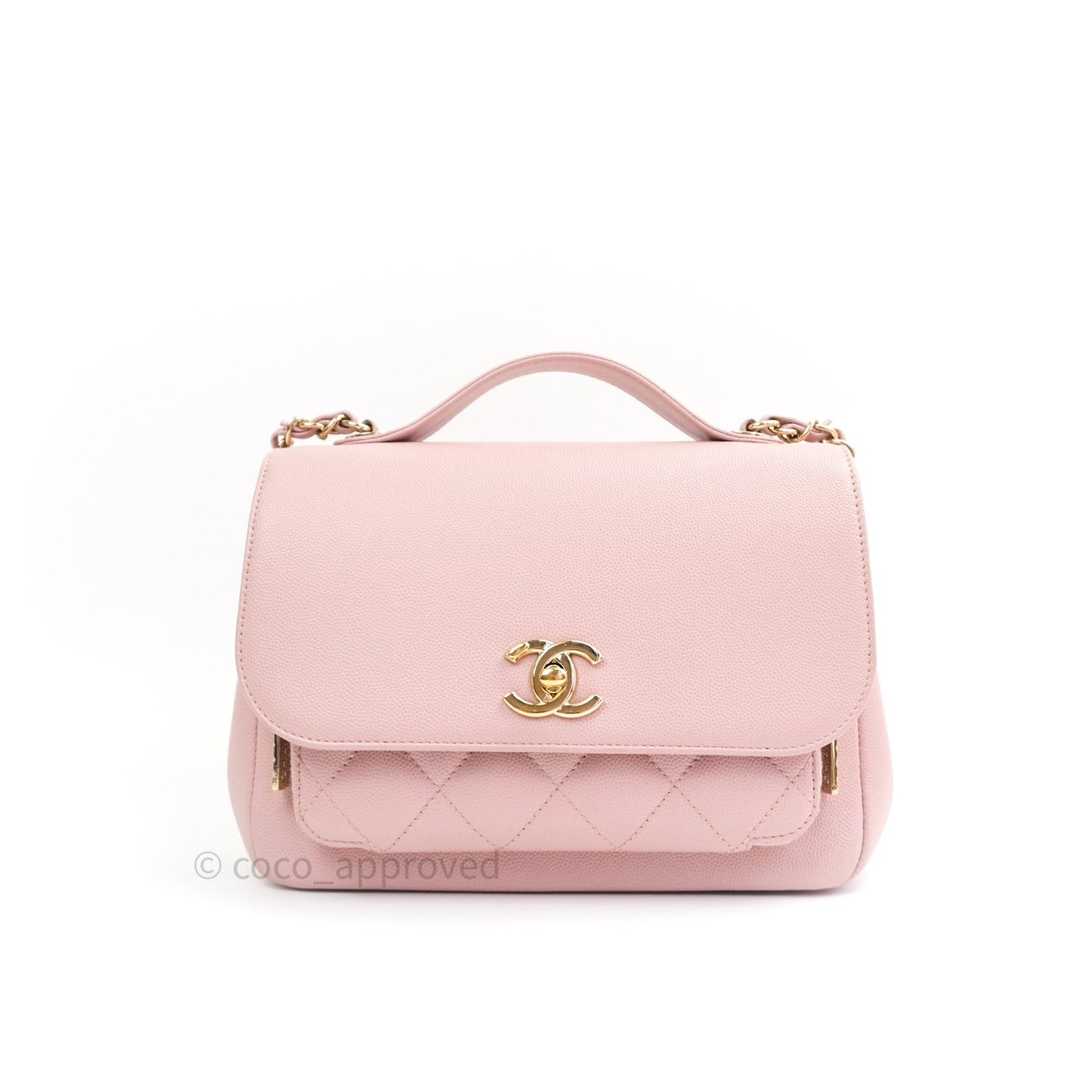 Chanel Quilted Medium Business Affinity Flap Light Pink Light Gold Hardware