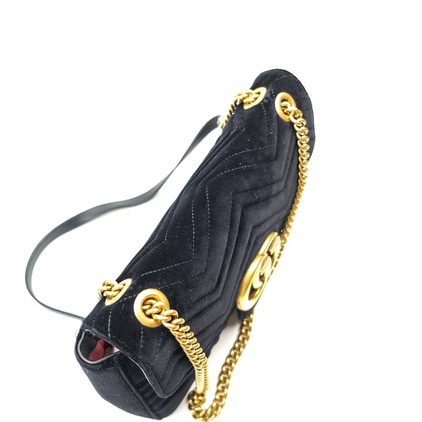 Gucci Medium Marmont Velvet Black Gold Hardware