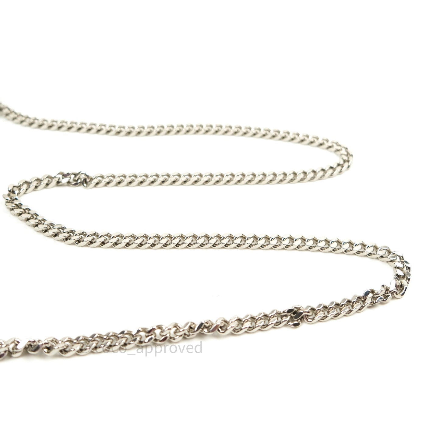 Saint Laurent Wallet on Chain Large in Black Grained Leather and Silver Hardware