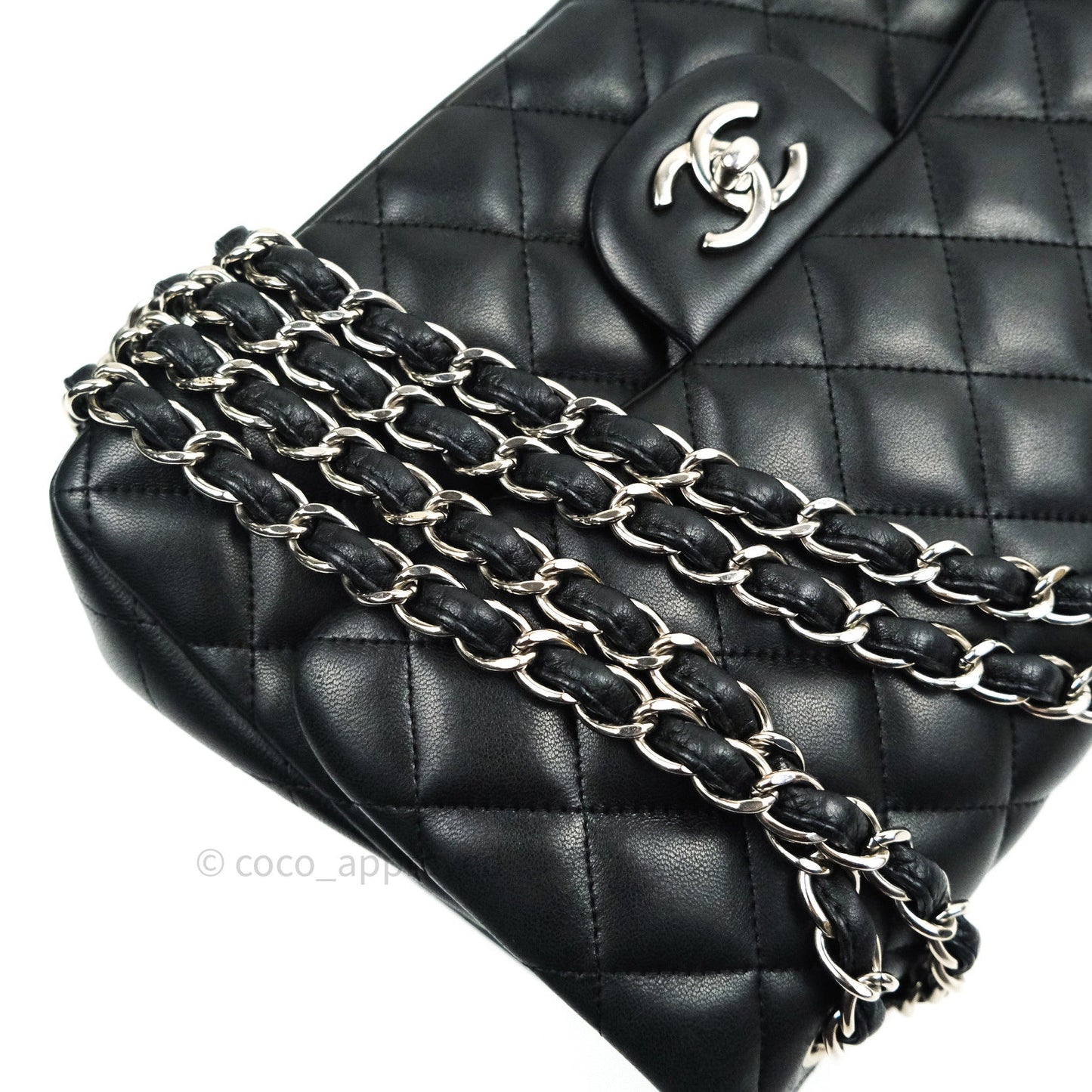 Chanel Jumbo Double Flap Black Lambskin Silver Hardware⁣⁣