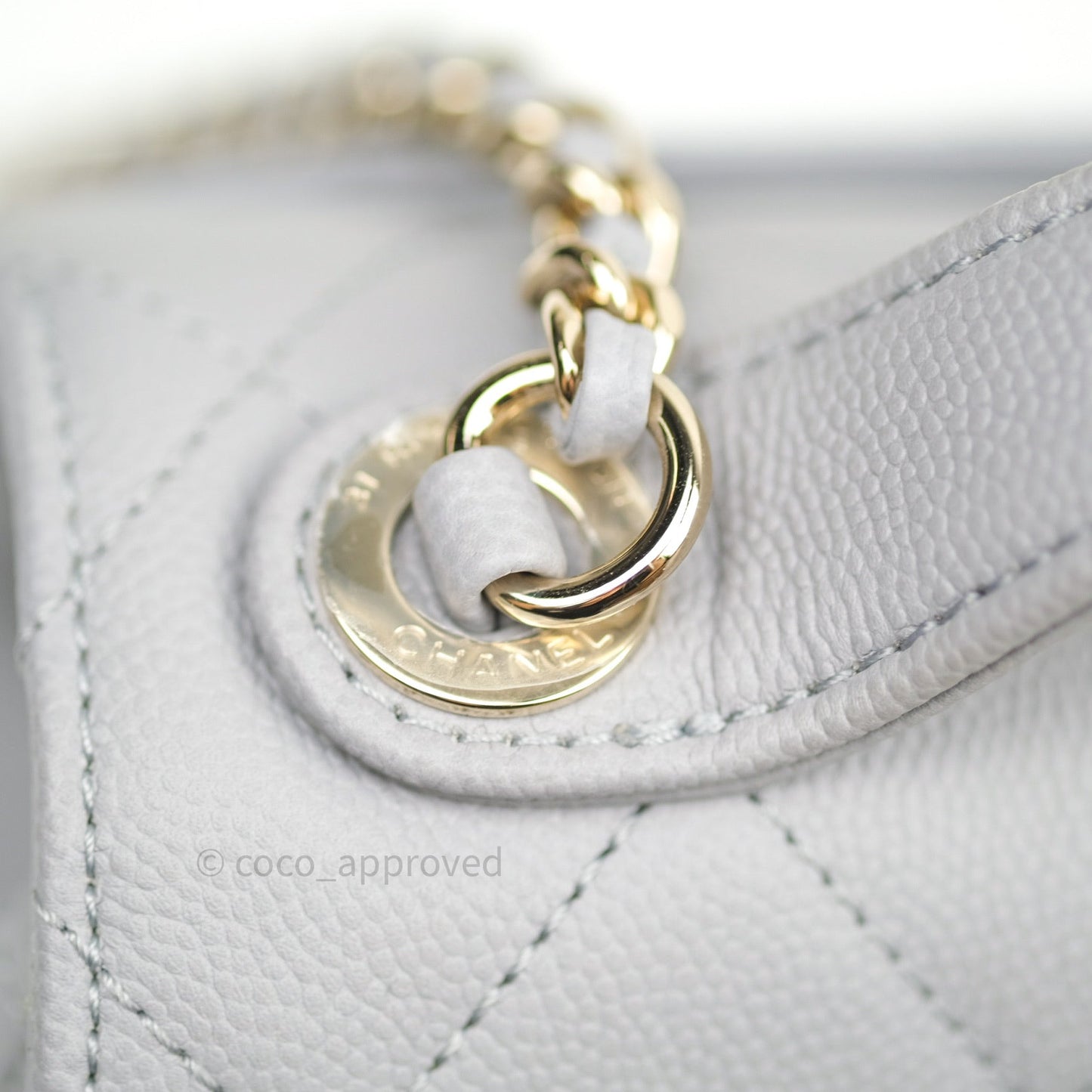 Chanel Quilted Small Business Affinity Flap Grey Caviar Light Gold Hardware