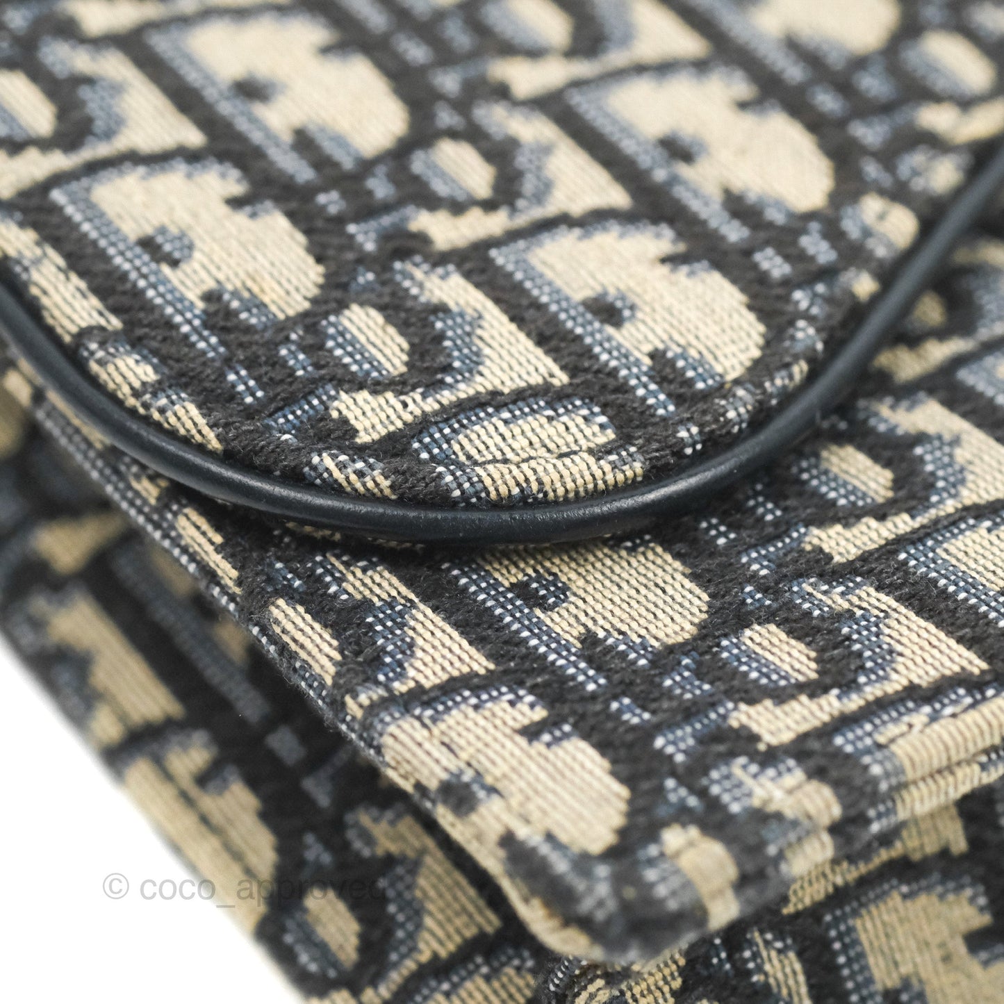 Christian Dior Saddle Chain Pouch Navy Oblique Jacquard