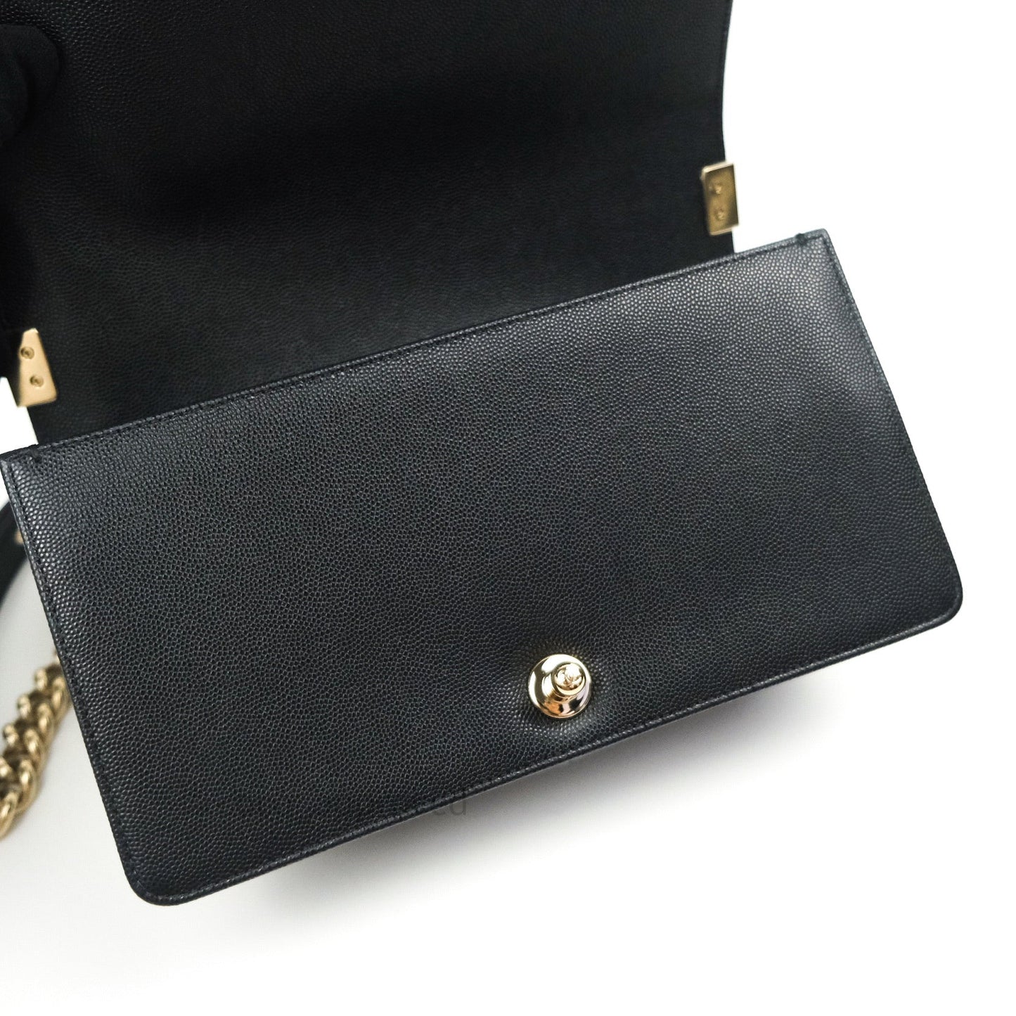 Chanel Quilted Medium Boy Flap Black Caviar Gold Hardware