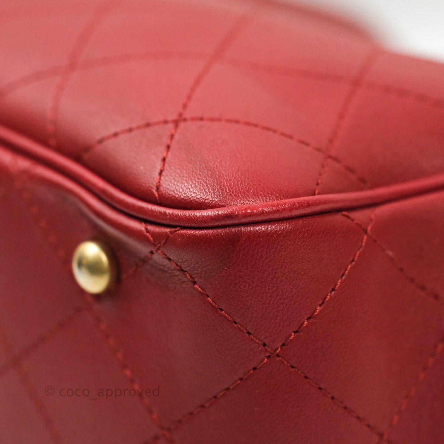 Chanel Egyptian Amulet Drawstring Bag Red Calfskin Stitched