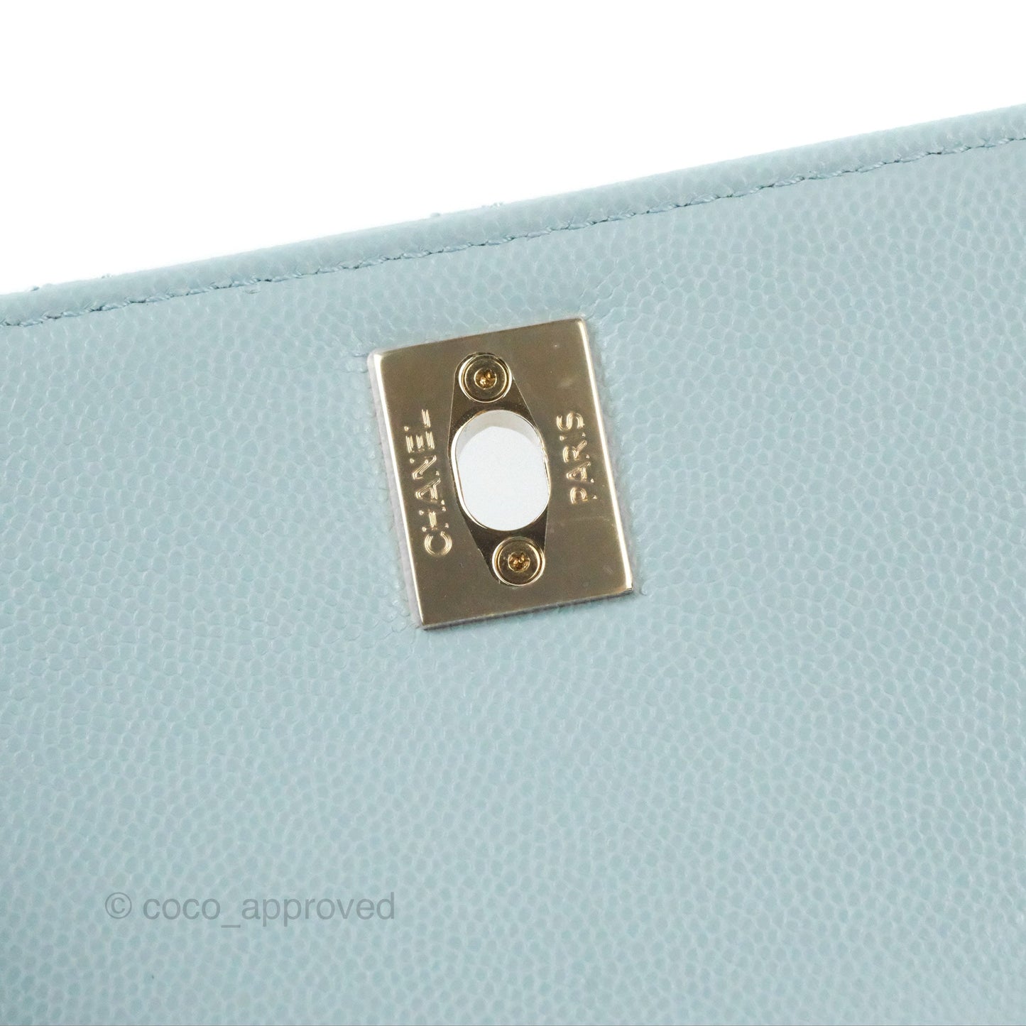 Chanel Small Coco Handle Blue Caviar Gold Hardware