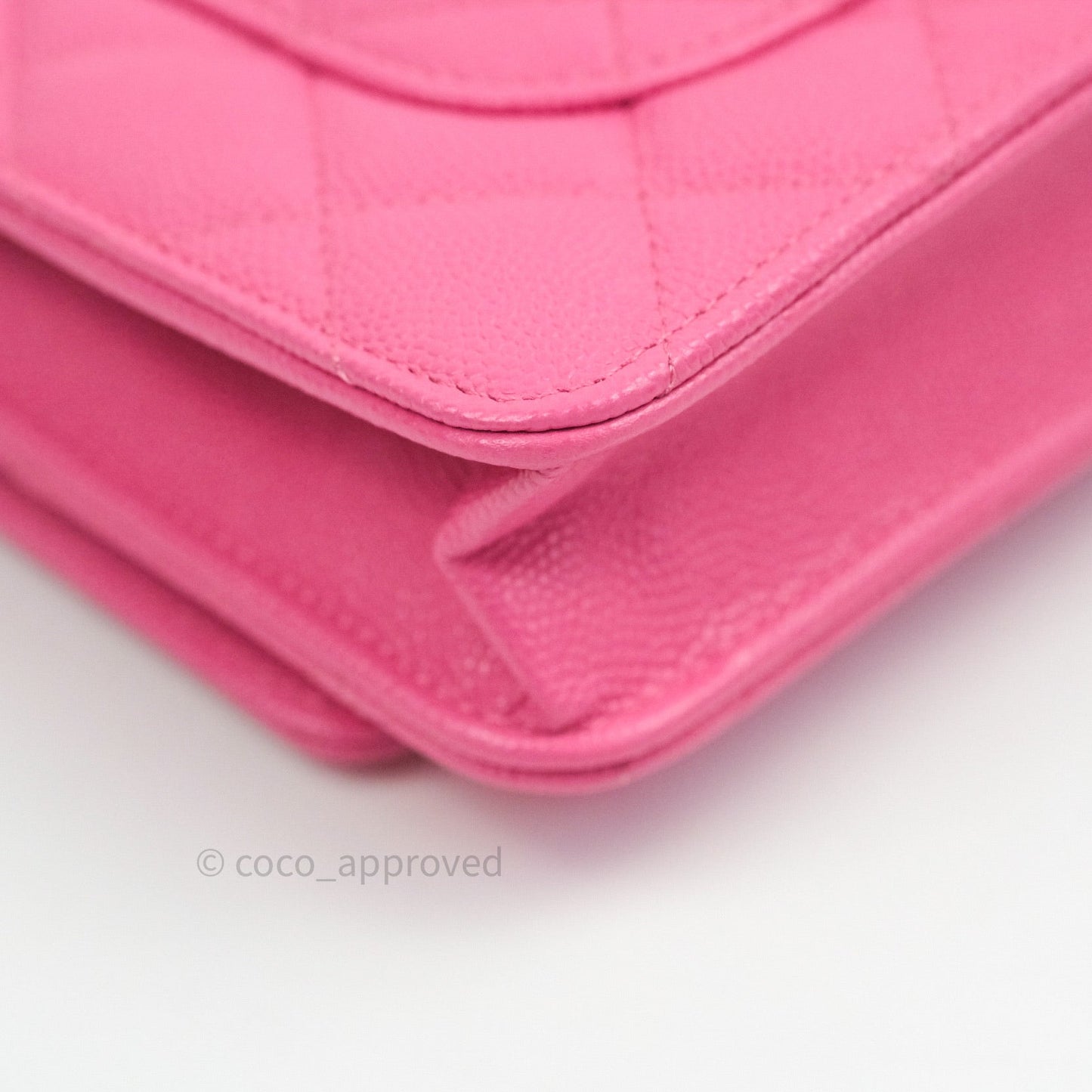 Chanel Caviar Quilted Wallet on Chain WOC Pink Light Gold Hardware 20S