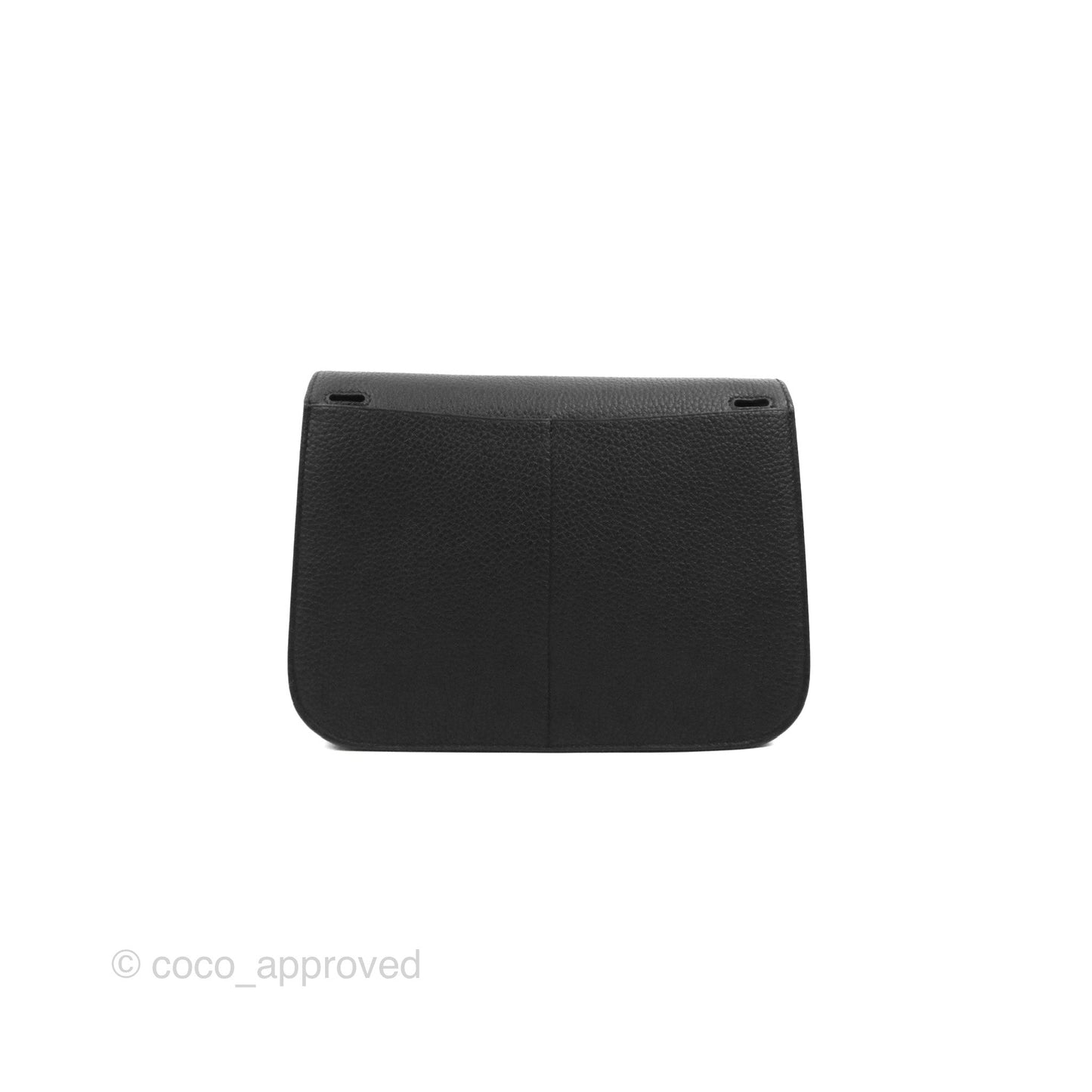 Hermès Halzan 25 Black Clemence Palladium Hardware