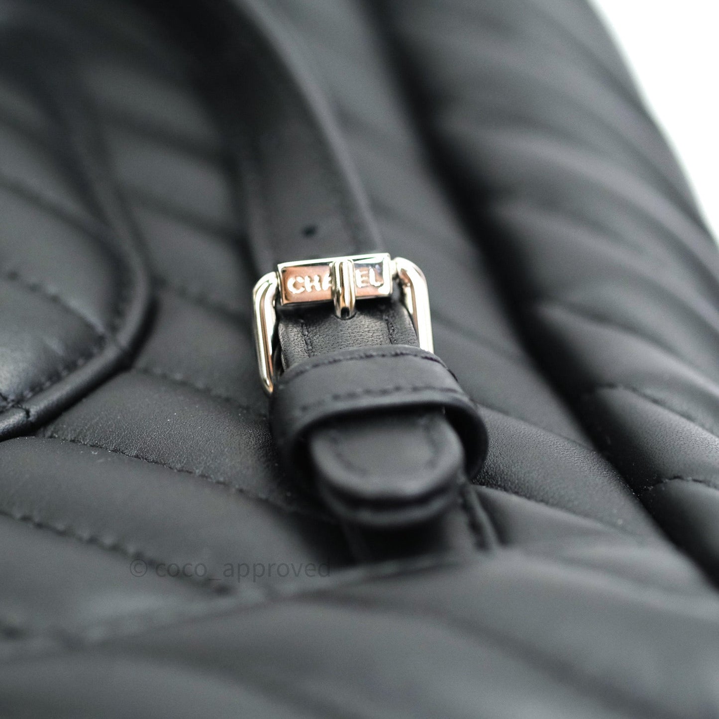 Chanel Calfskin Chevron Small Urban Spirit Backpack Black Silver Hardware