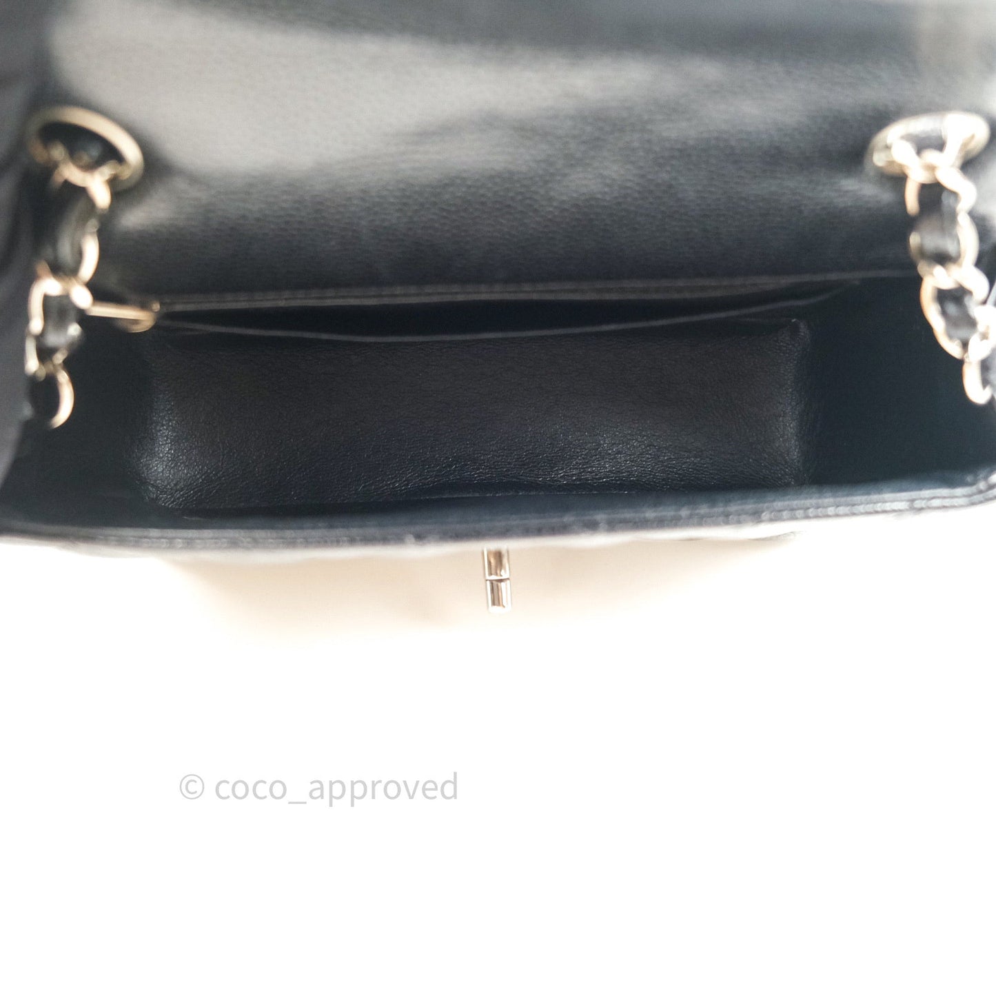 Chanel Quilted Mini Rectangular Black Caviar Silver Hardware
