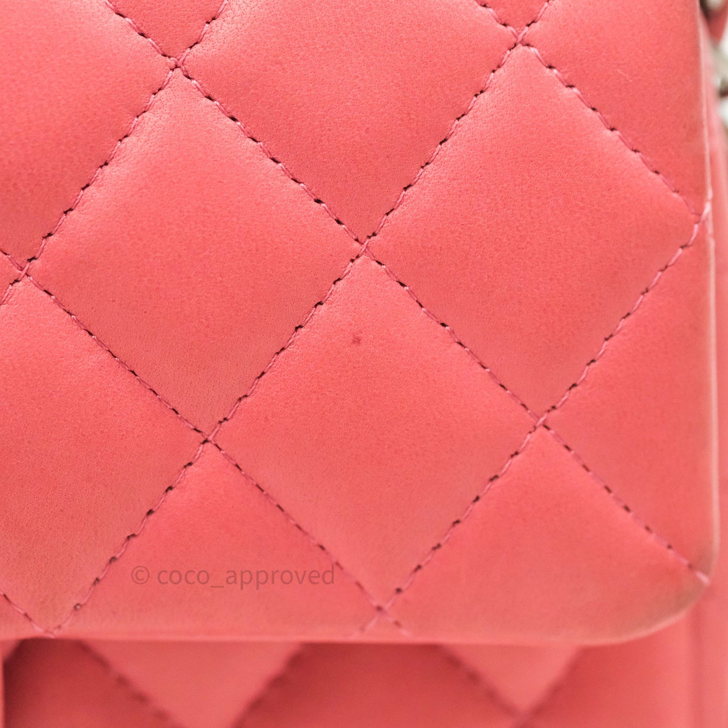 Chanel Quilted Mini Rectangular Pink Lambskin Silver Hardware