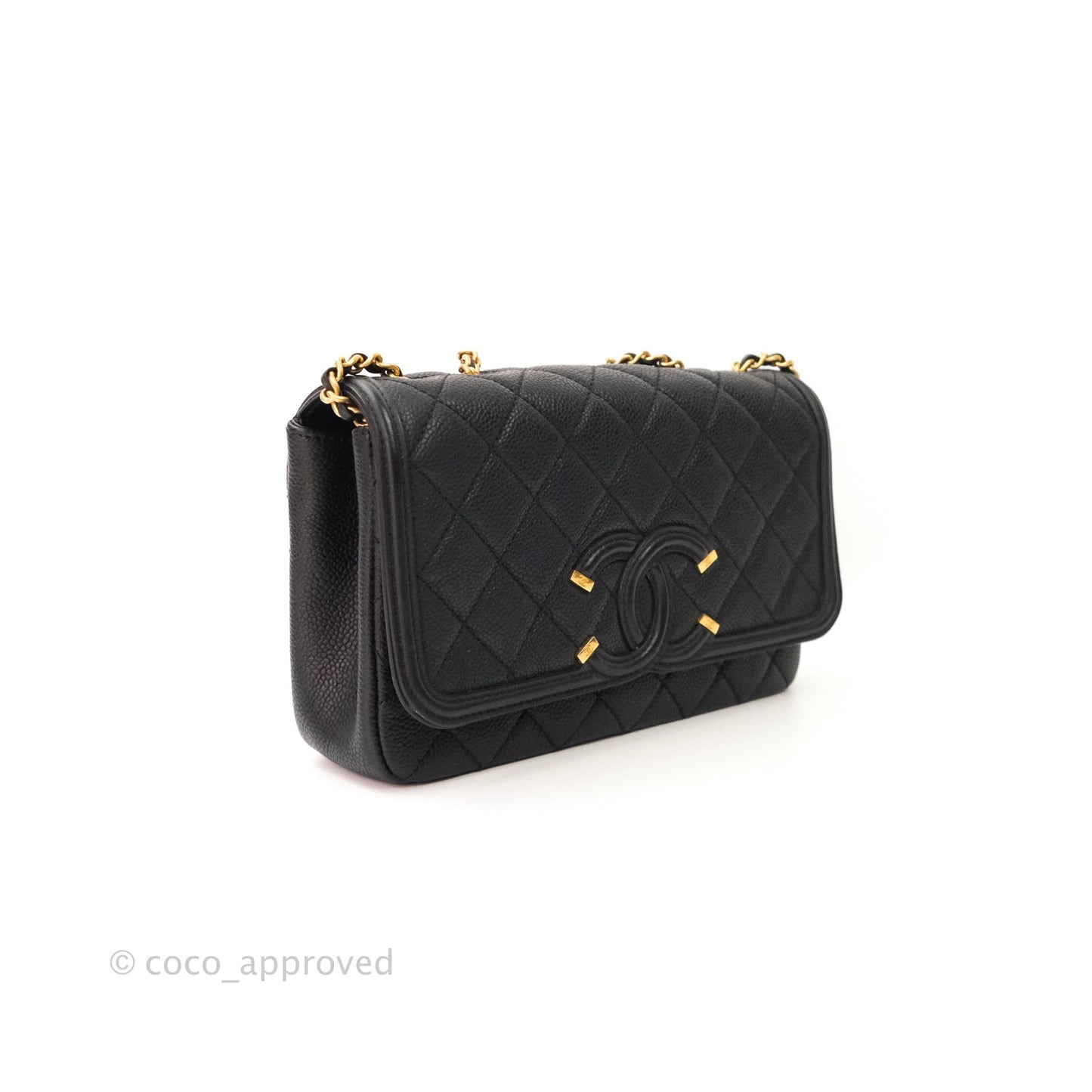 Chanel Quilted Small CC Filigree Flap Black Caviar