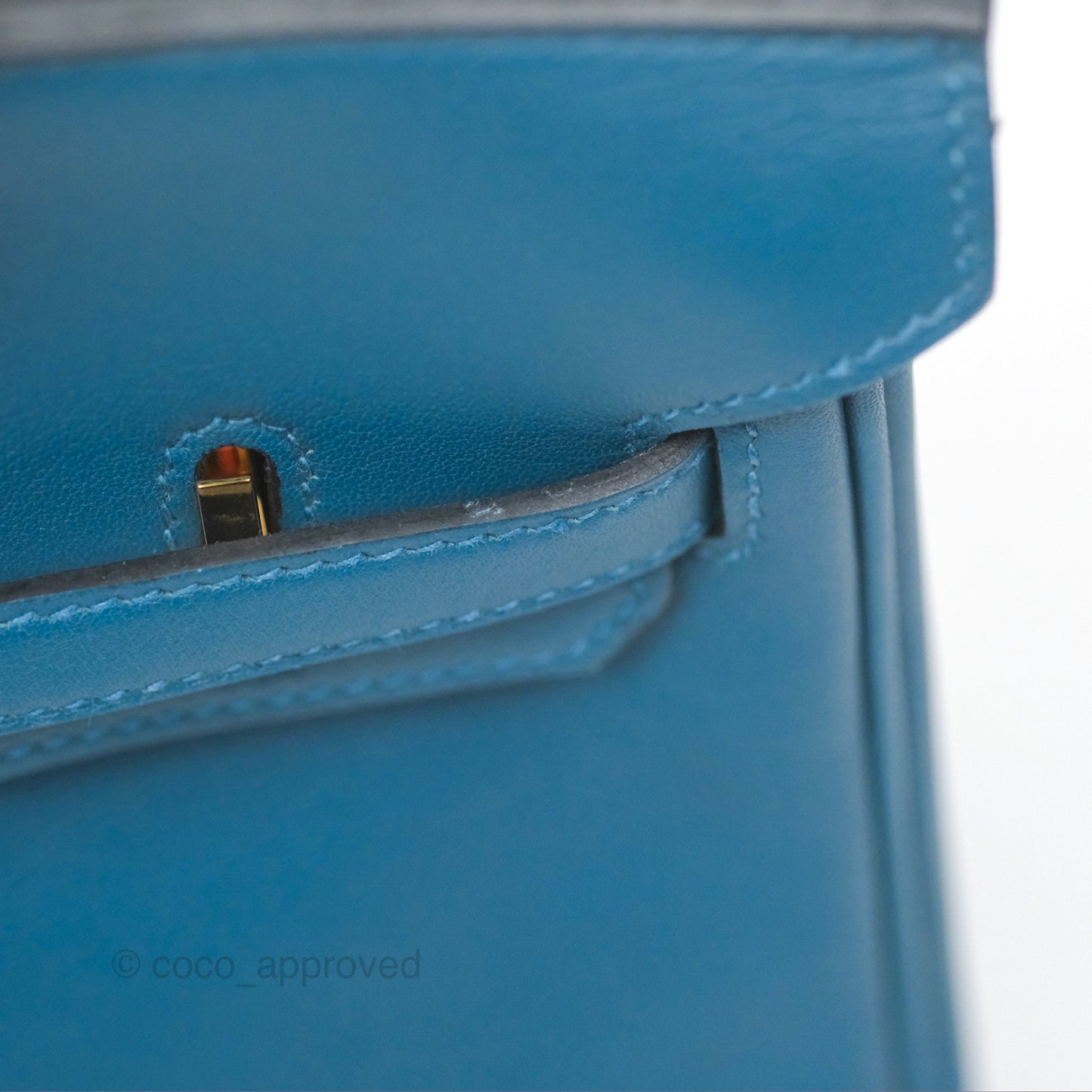 Hermes Birkin 25 Retourne Bleu Colvert Swift Gold Hardware