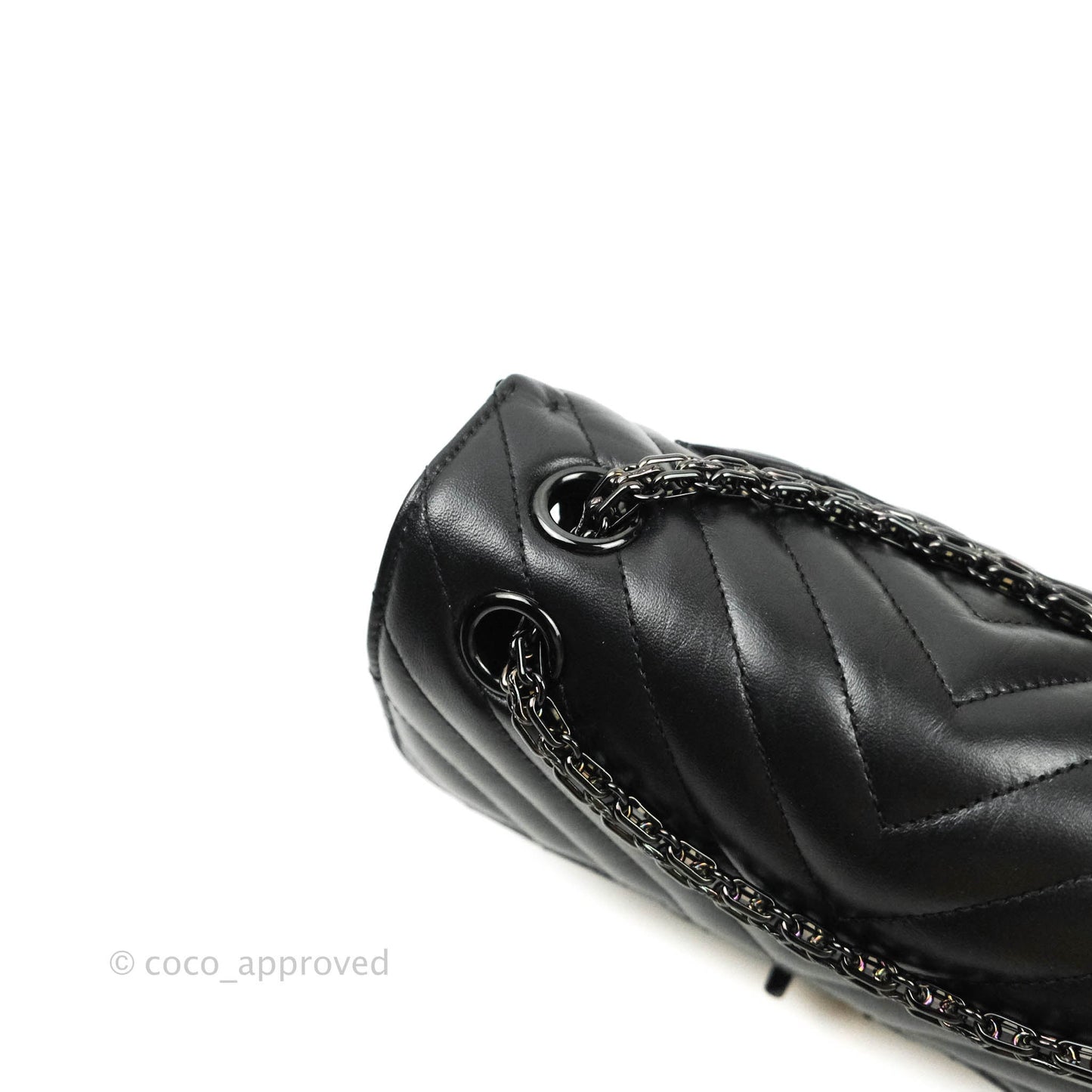 Chanel Mini Reissue 224 So Black Chevron Calfskin Black Hardware