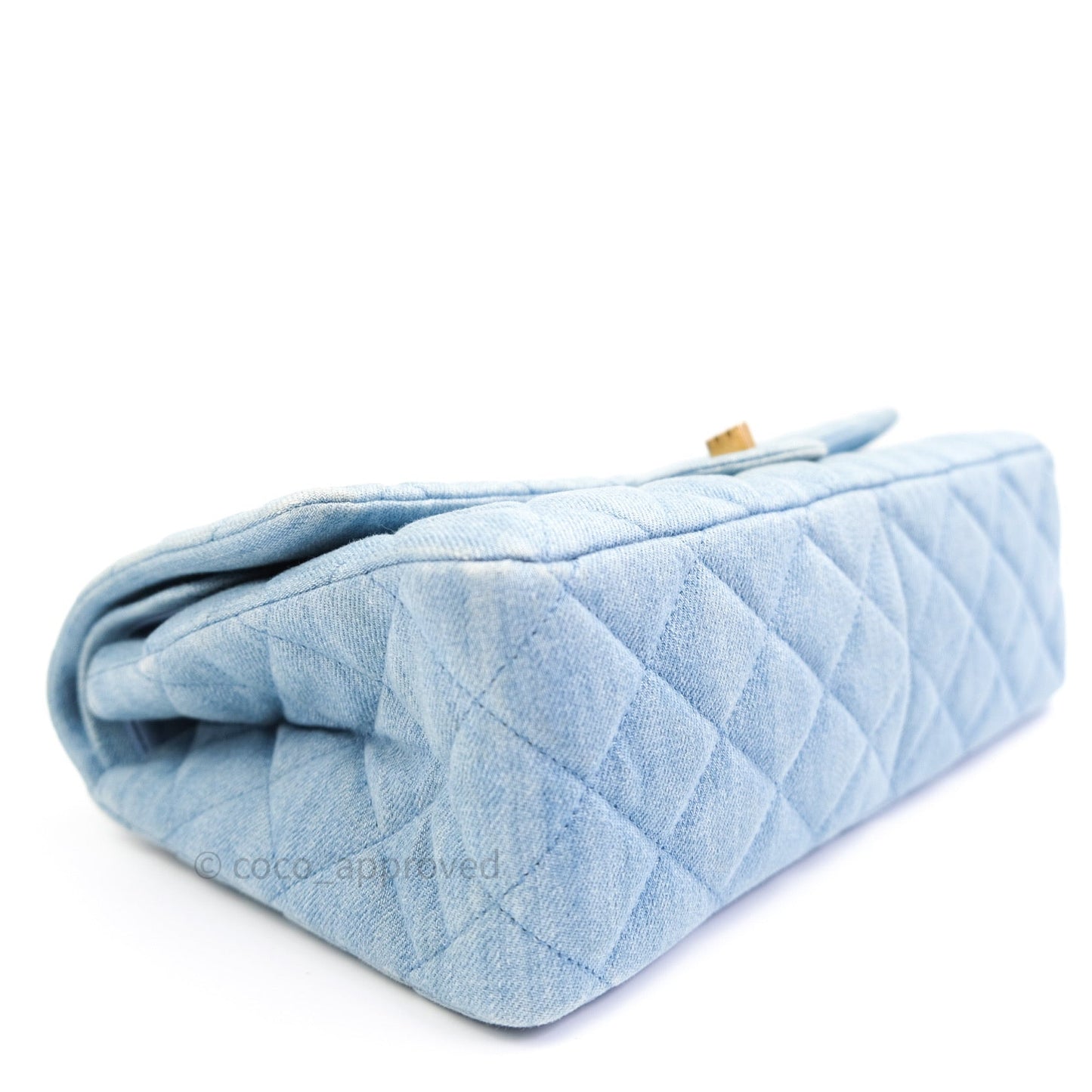 Chanel Reissue Quilted Denim Blue Gold Hardware 226