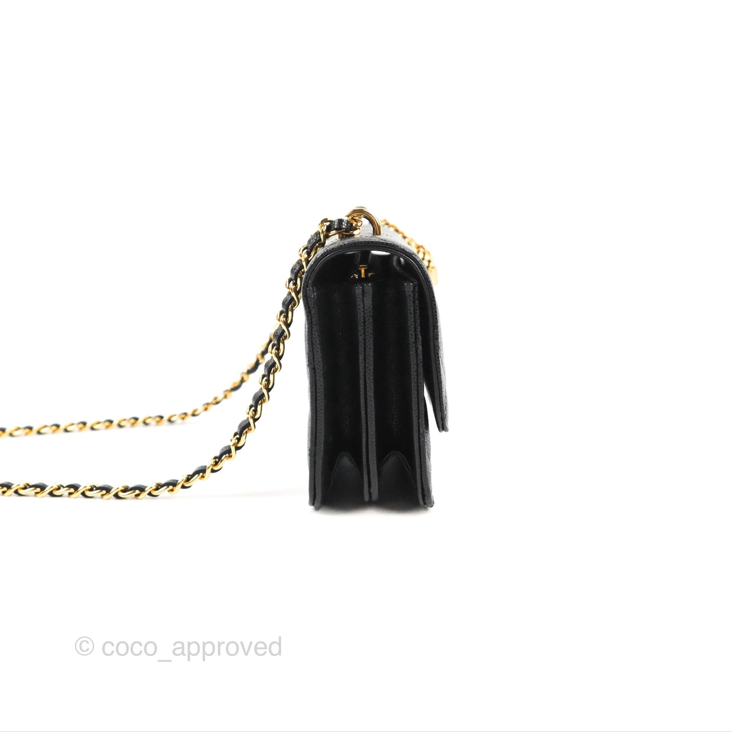 Chanel WOC Bag Charm Black Caviar Gold Hardware