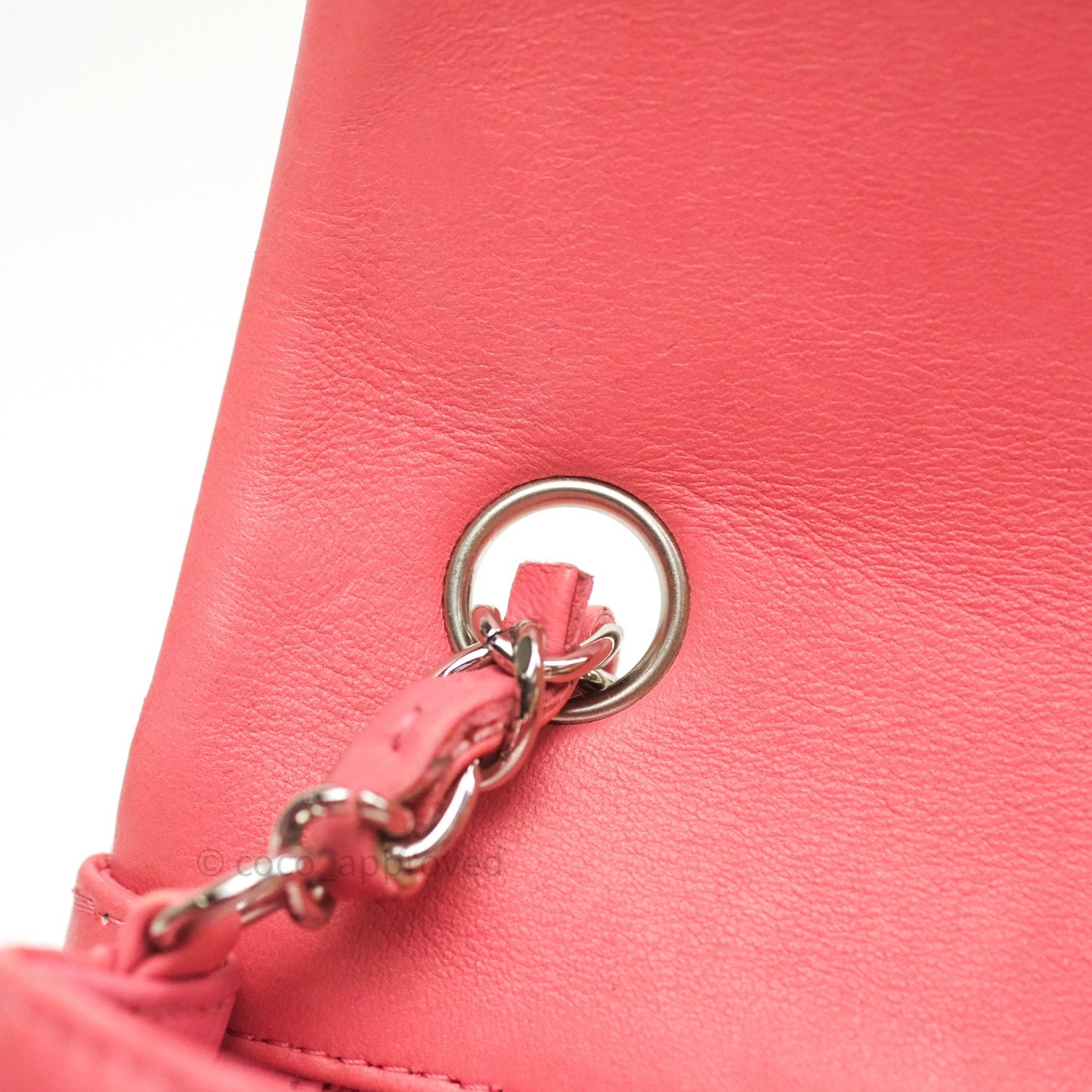 Chanel Quilted Mini Rectangular Pink Lambskin Silver Hardware