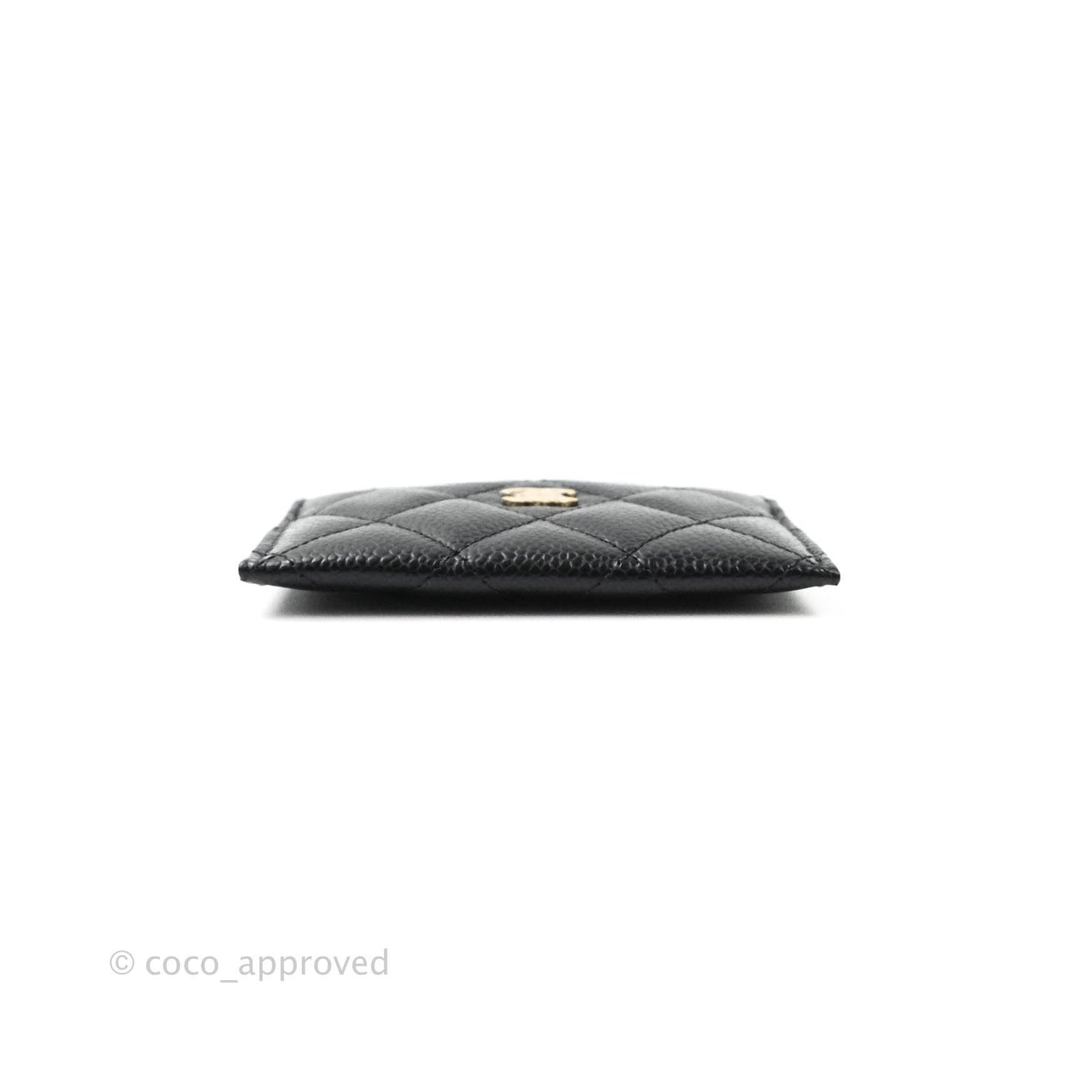 Chanel Black Classic Caviar Flat Card Holder Gold Hardware