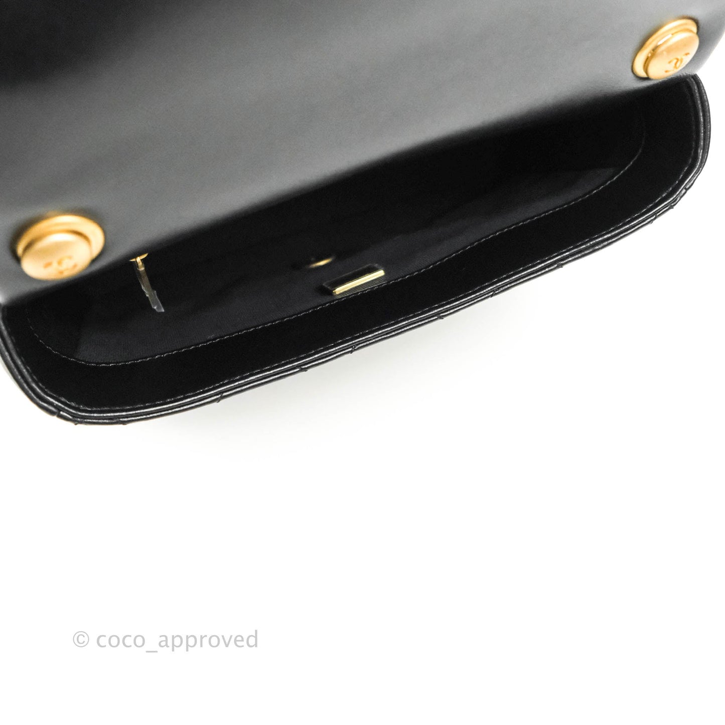 Chanel Small Flap Bag Black Lambskin Gold and Lacquered Metal 22S