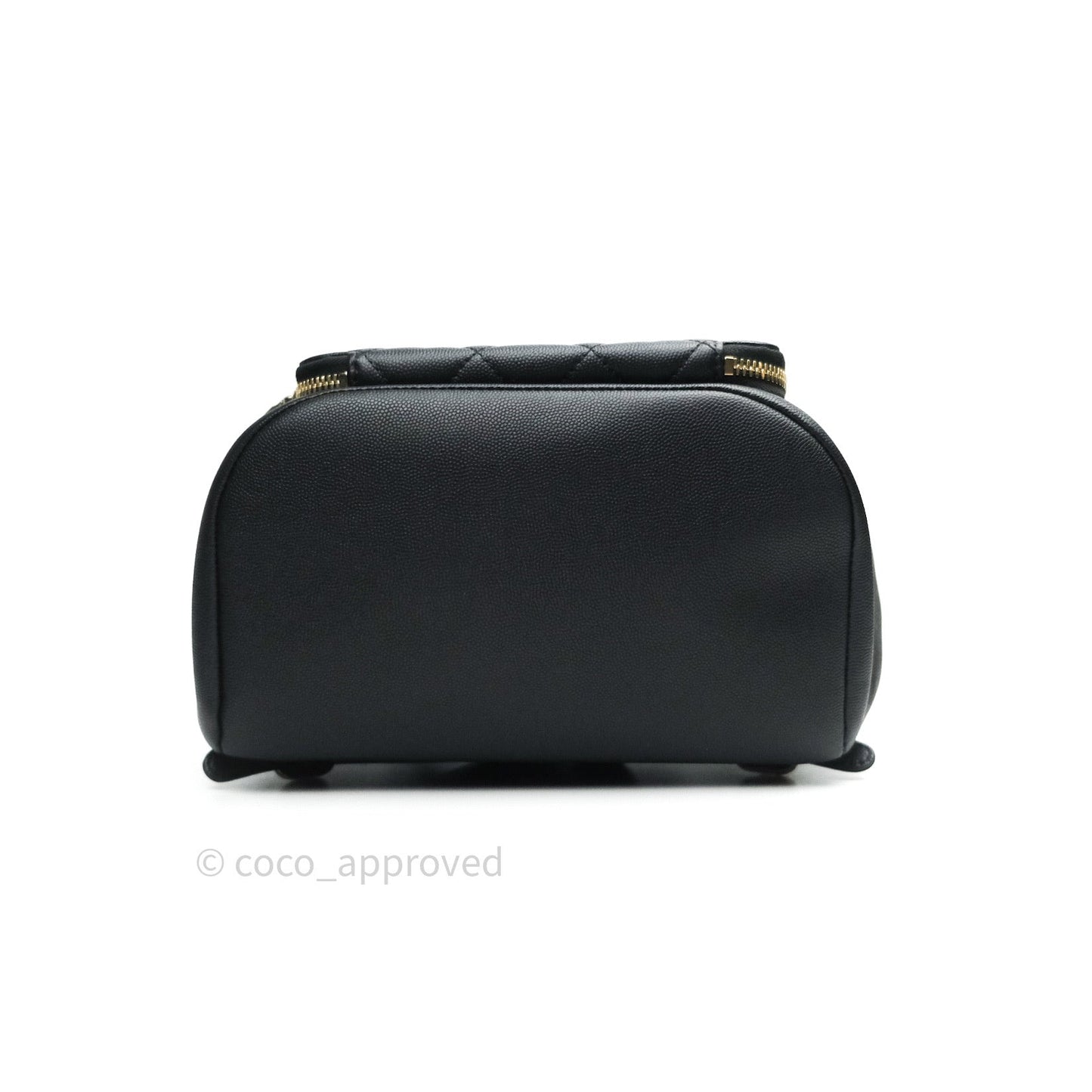 Chanel Quilted Business Affinity Backpack Black Caviar Light Gold Hardware