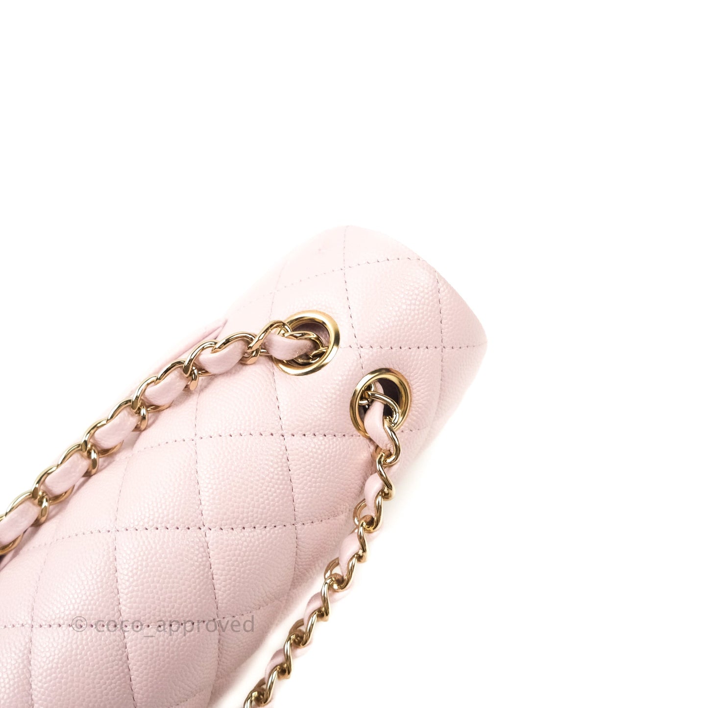 Chanel M/L Medium Double Flap Bag Lilac Rose Clair Caviar Gold Hardware
