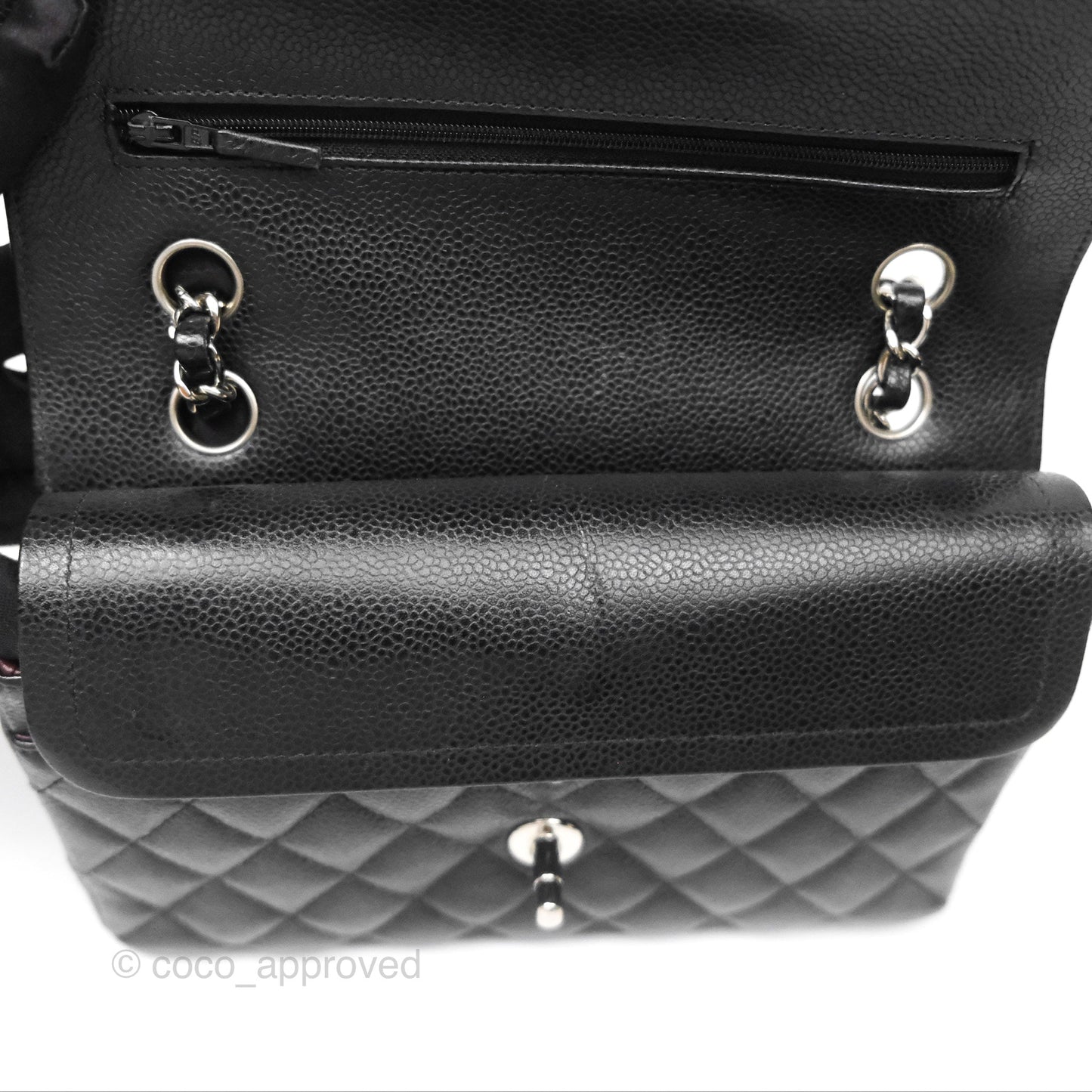 Chanel Small Classic Flap Quilted Black Caviar Silver Hardware