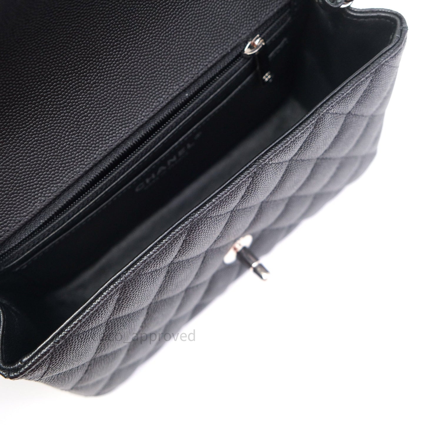 Chanel Quilted Mini Rectangular Black Caviar Silver Hardware 18CC