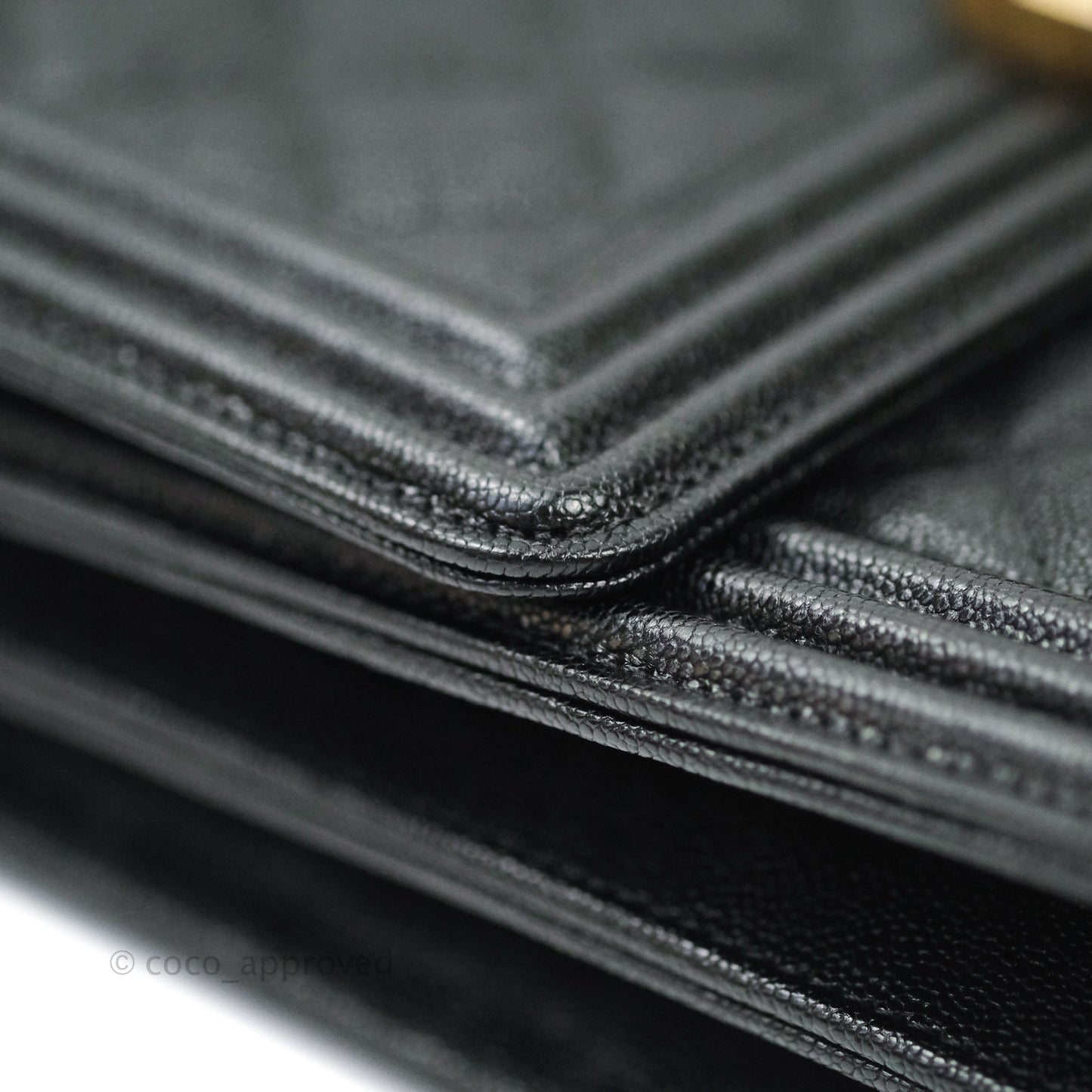 Chanel Quilted North South Boy Flap Black Caviar Gold Hardware