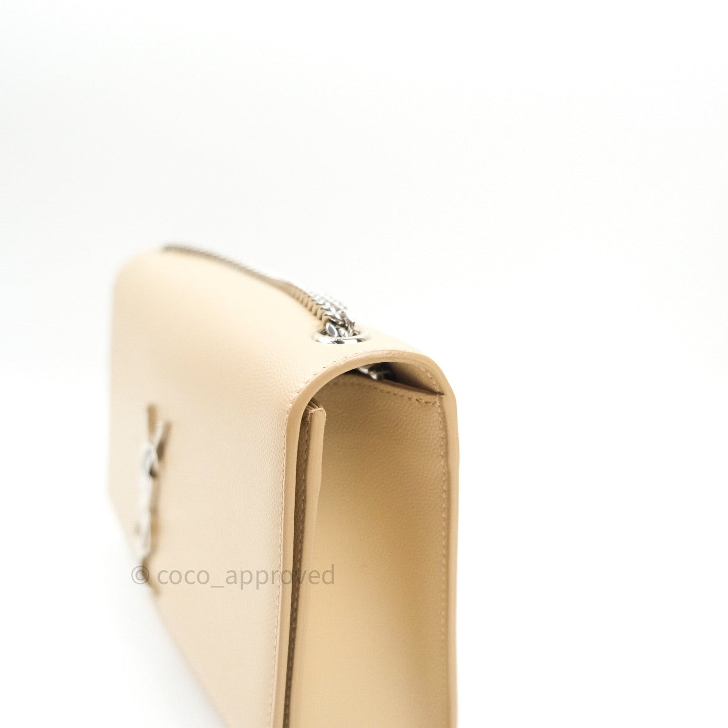 Saint Laurent Calfskin Medium Classic Monogram Kate Beige