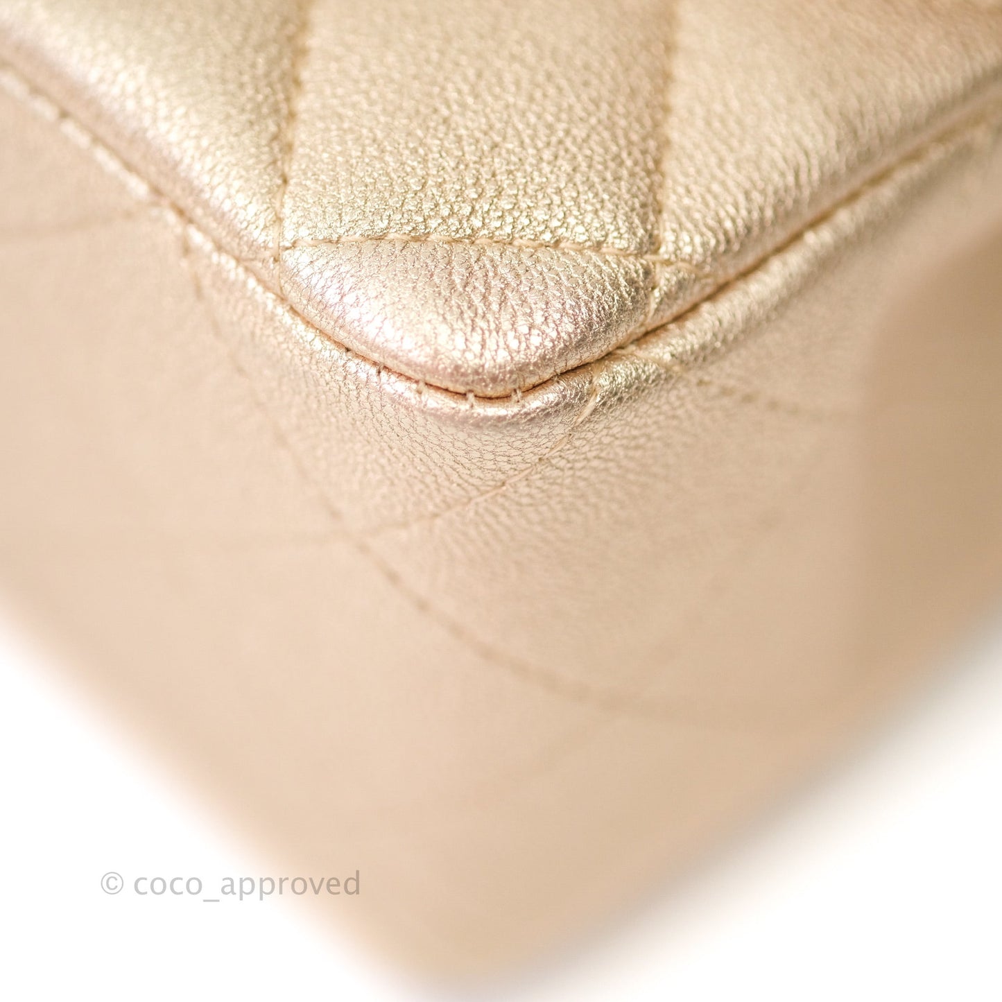 Chanel Quilted Mini Rectangular Iridescent Gold Lambskin Gold Hardware