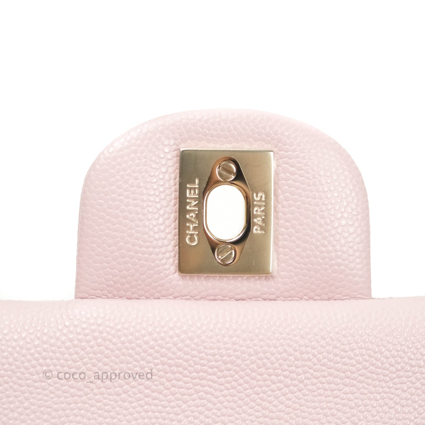 Chanel M/L Medium Double Flap Bag Lilac Rose Clair Caviar Gold Hardware