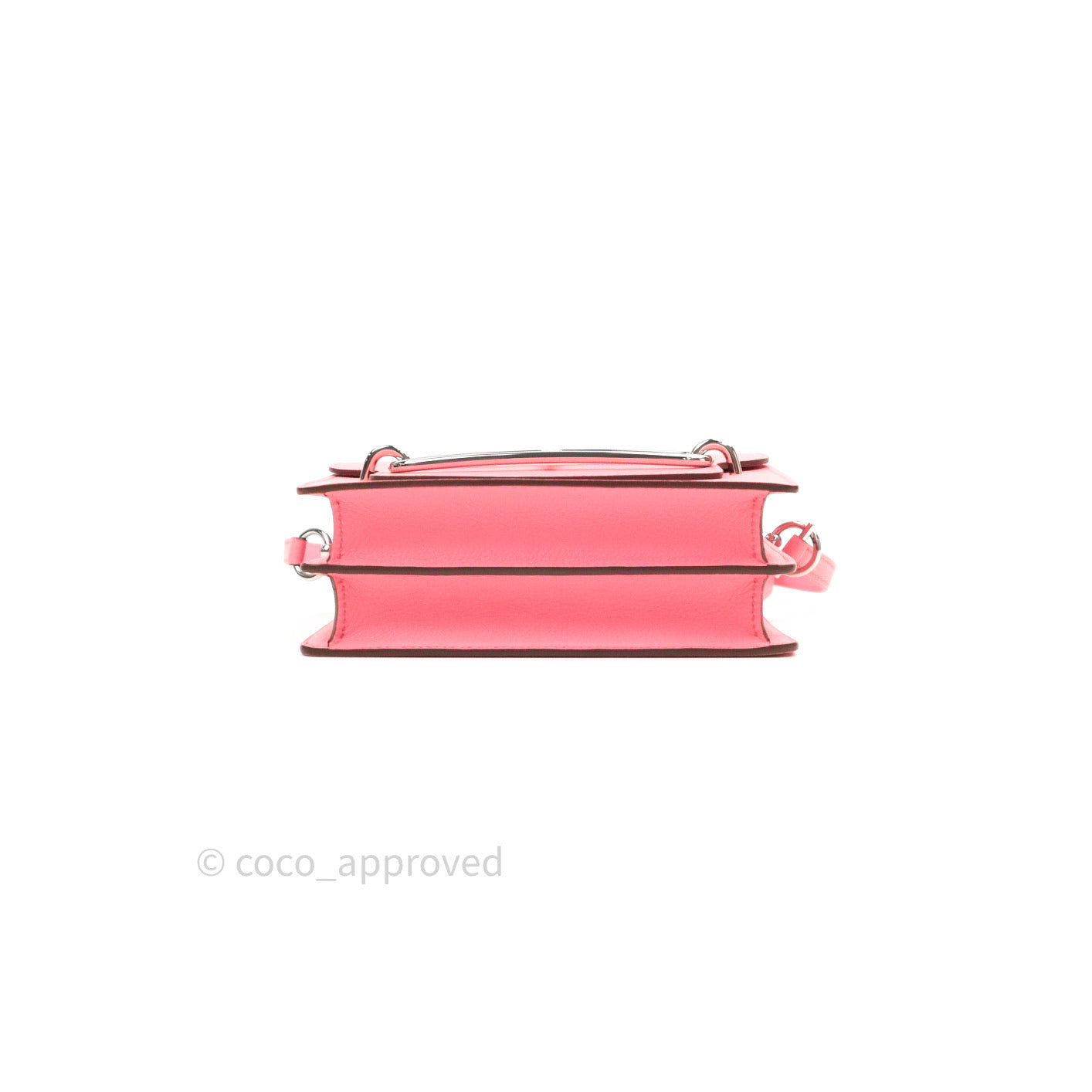 Hermès Roulis Mini 18 Rose Azalee Evercolor Palladium Hardware