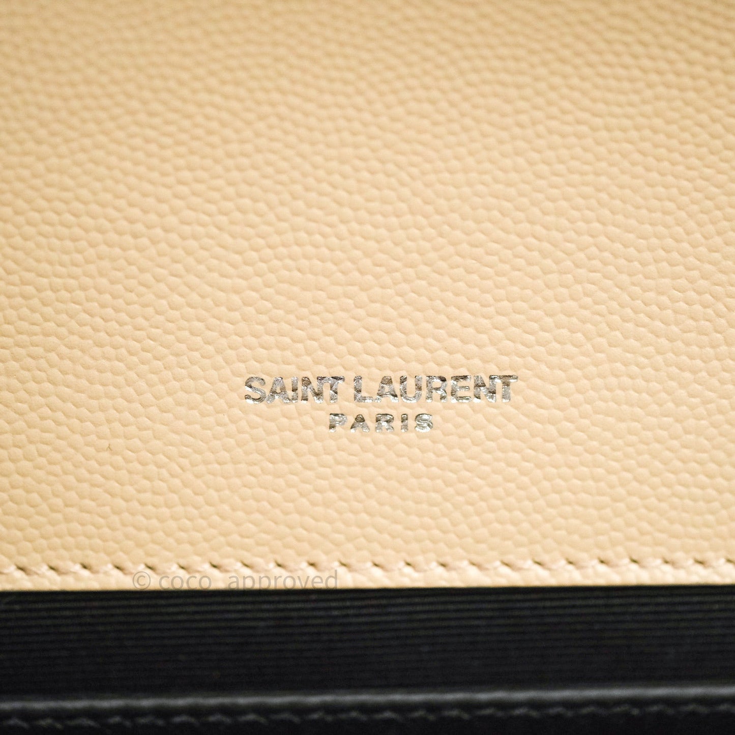 Saint Laurent Calfskin Medium Classic Monogram Kate Beige