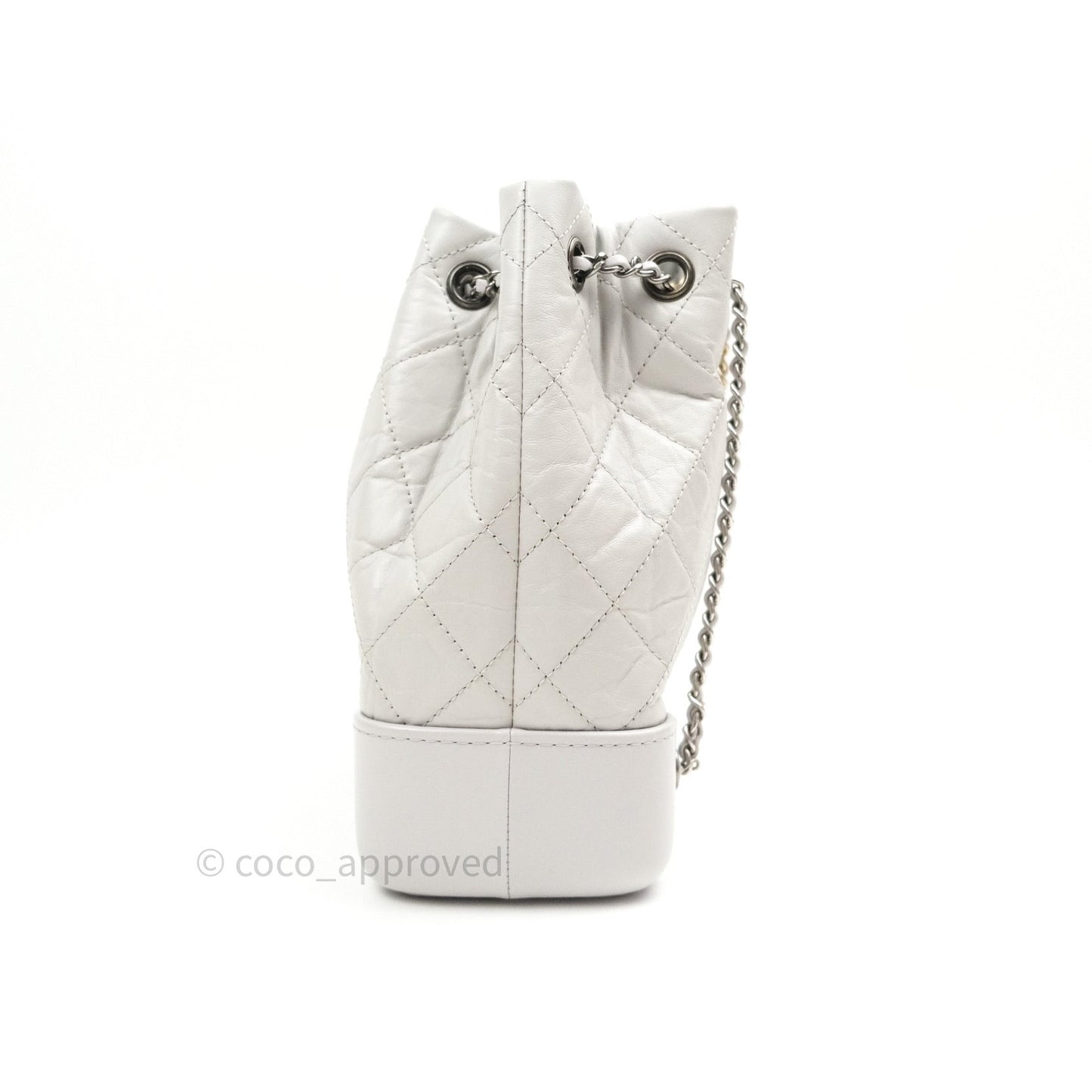 Chanel Gabrielle Backpack Black Aged Calfskin Small Light Grey