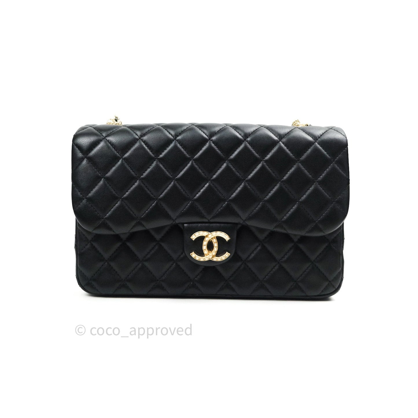 Chanel Quilted Medium Lambskin Westminster Pearl Flap Black