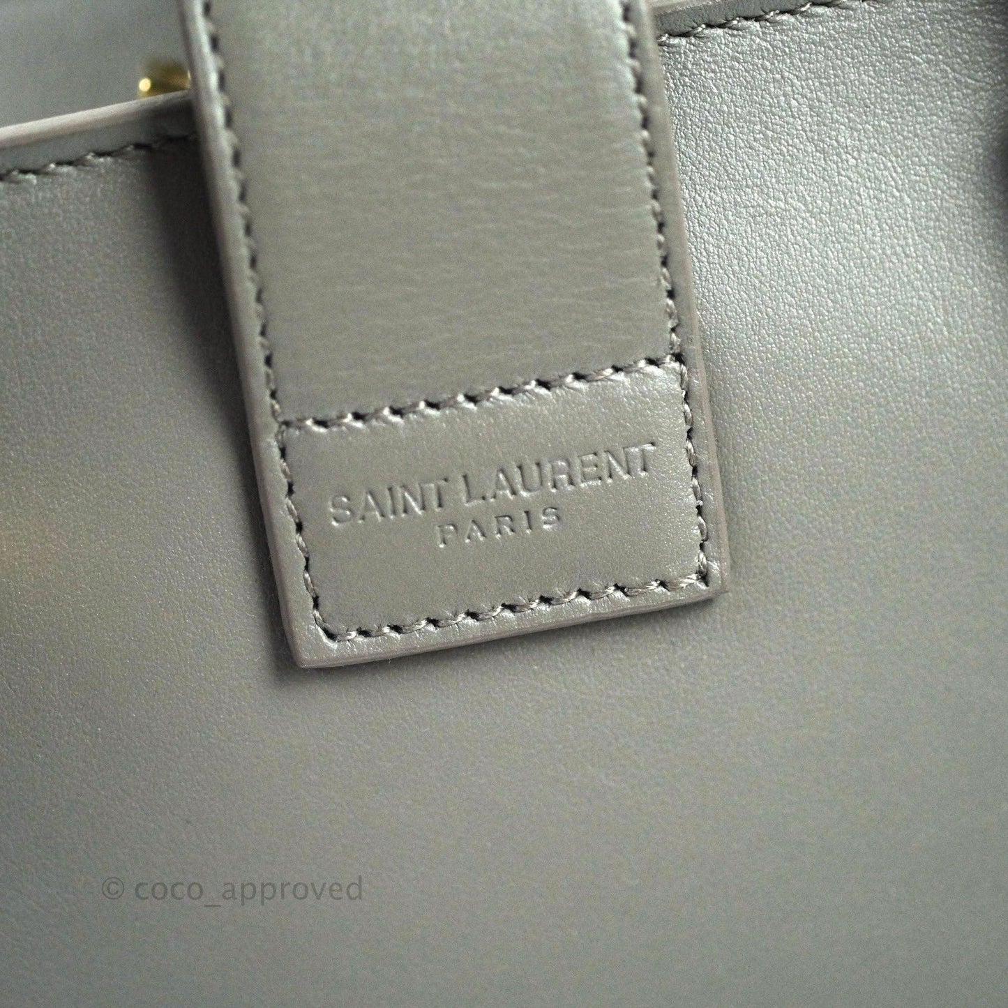 Saint Laurent Calfskin Monogram Cabas Fog