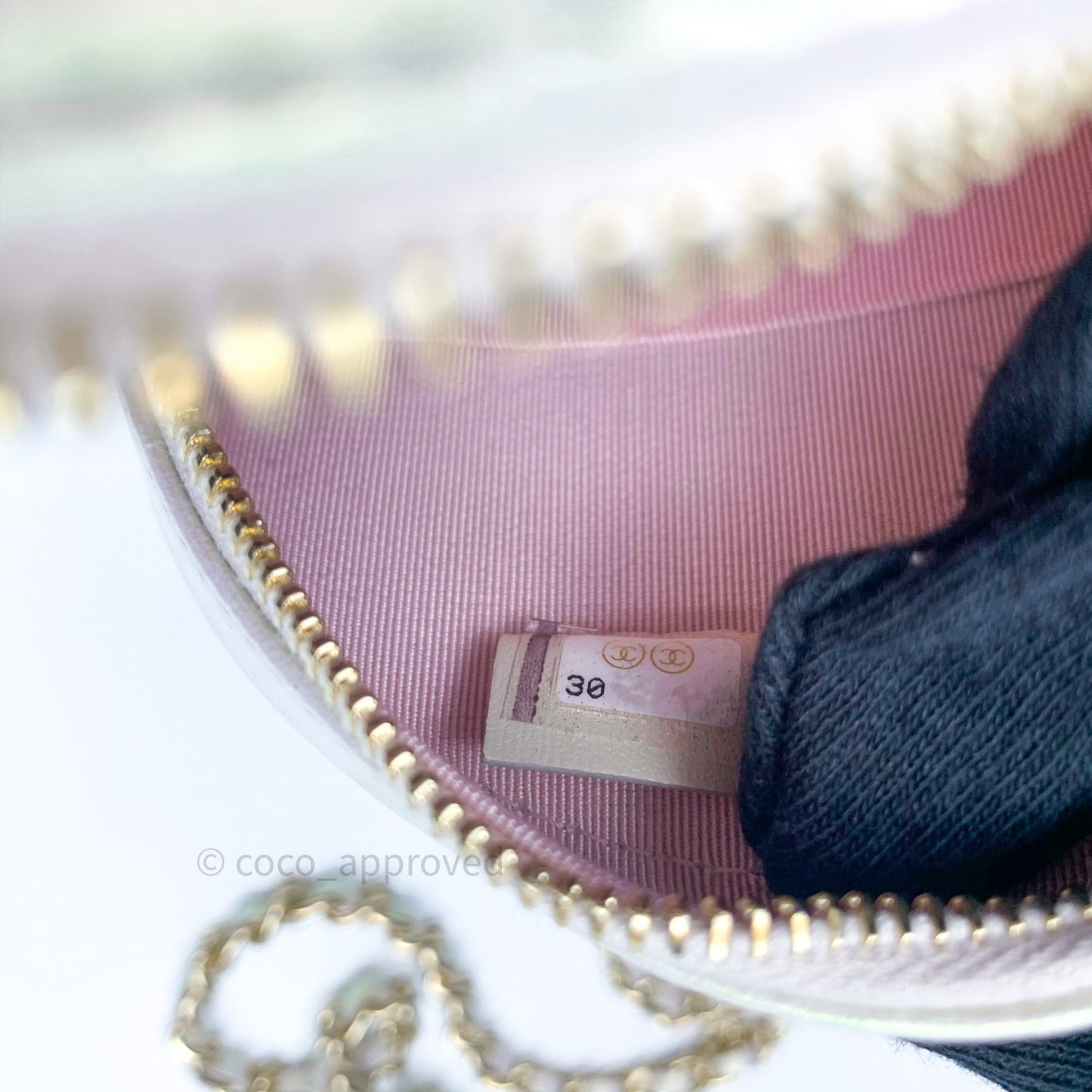 Chanel Round Circle Bag Iridescent Ivory Gold Hardware