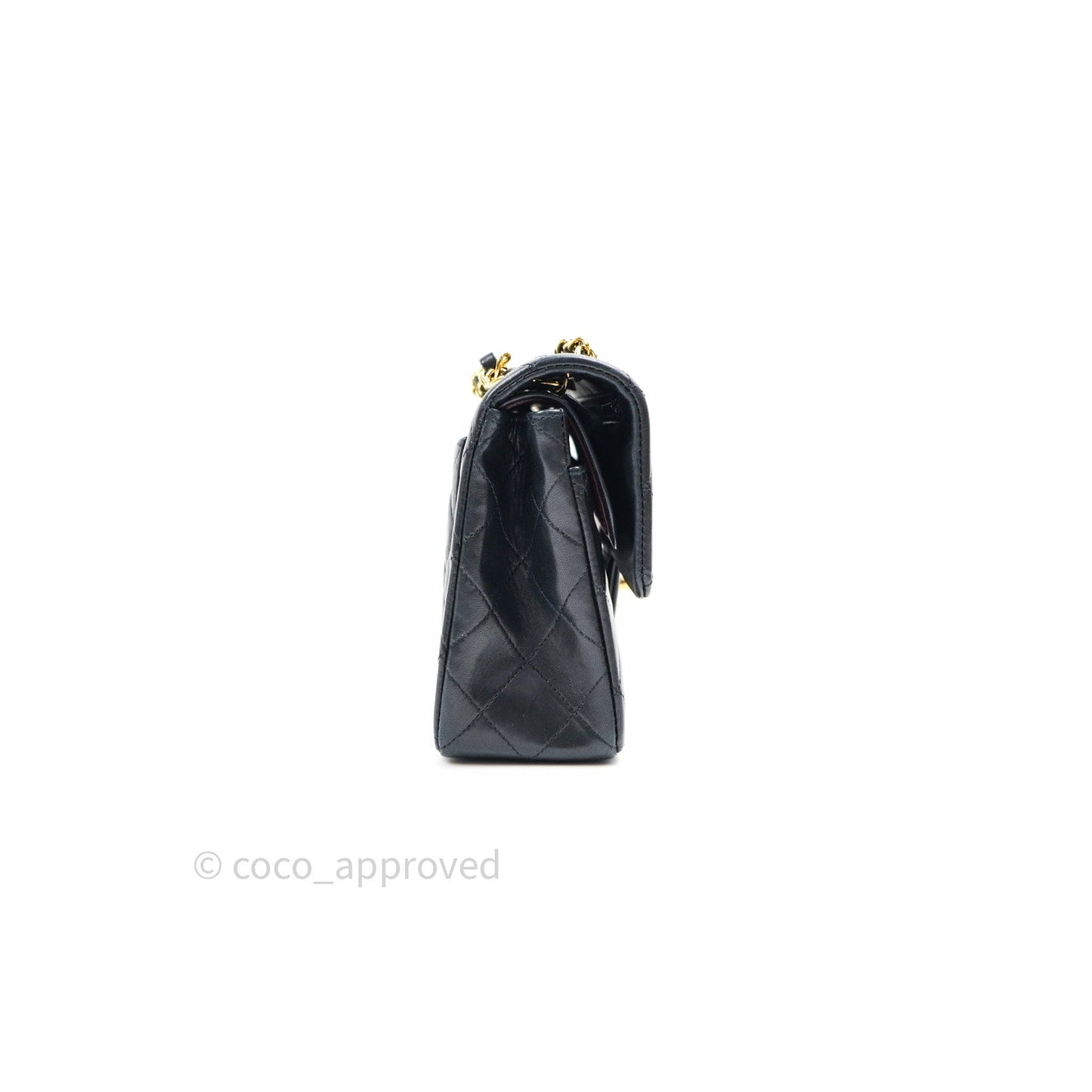 Chanel Vintage Classic Double Flap S/M Small Black Lambskin 24K Gold Hardware
