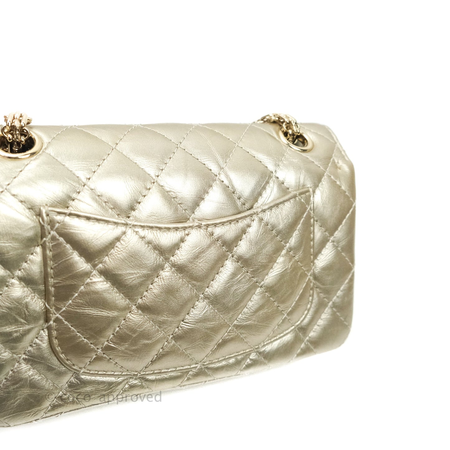 Chanel Mini Reissue 224 Metallic Light Gold Aged Calfskin Gold Hardware